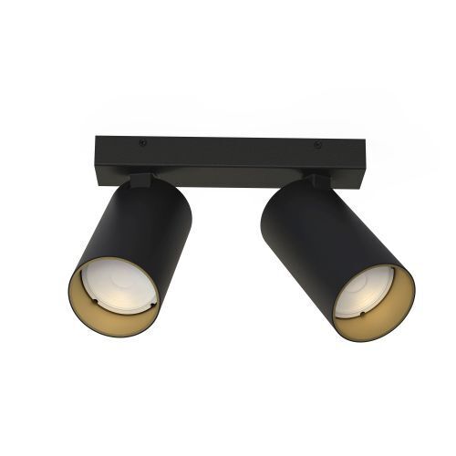 Elégant spot de plafond noir or 2x GU10 L:17-31cm