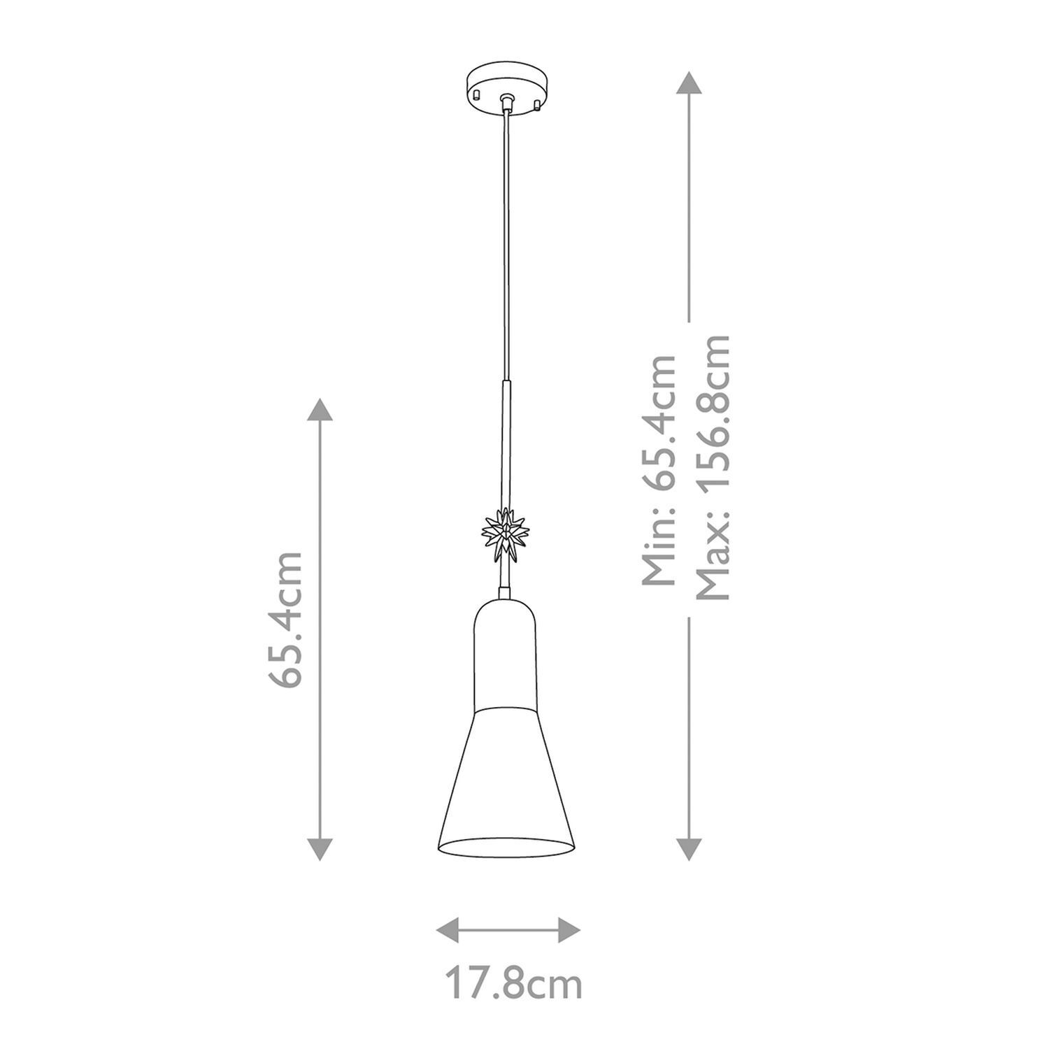 Pendelleuchte, hängende Lampe, Kegelschirm, verstellbare Kette, Deckenleuchte