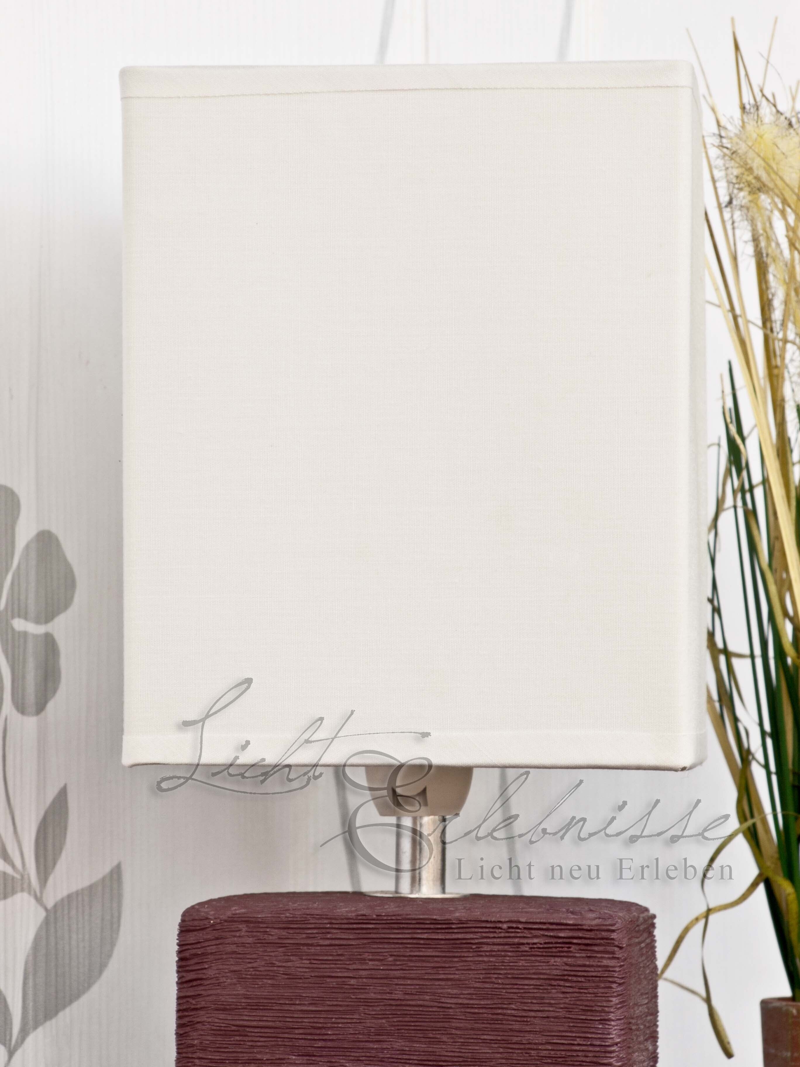 Nachttischleuchte weiß braun E27 H:30cm Keramik Lampe, Weißes Brett