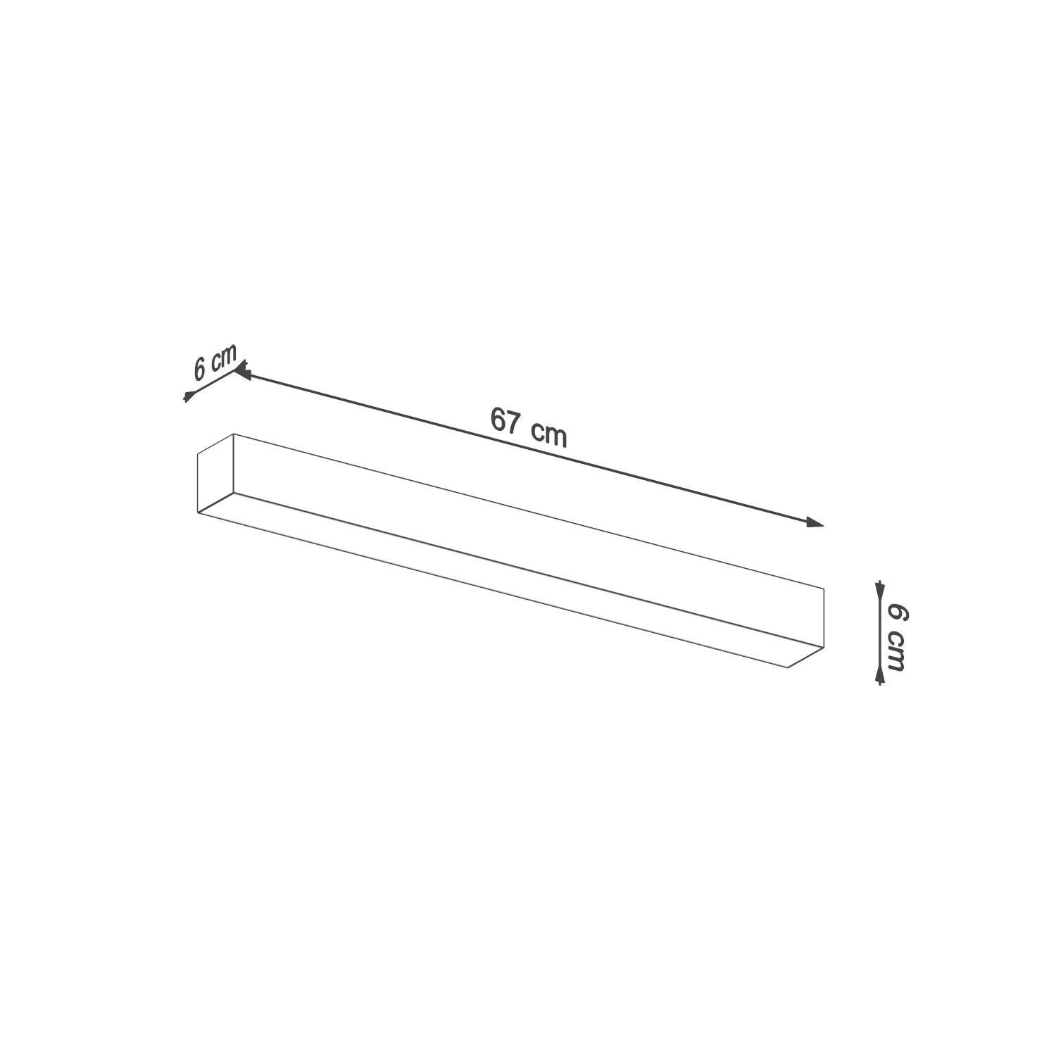 LED Wandleuchte Schwarz länglich 67 cm 4000 K blendarm