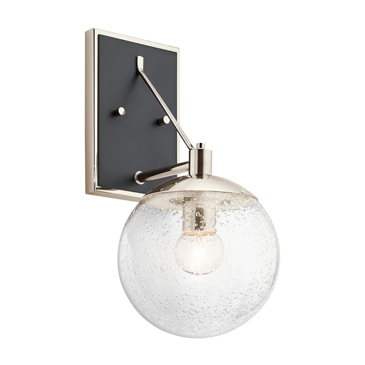 Wandlampe Kugelschirm Glas Metall E27 39,2 cm hoch