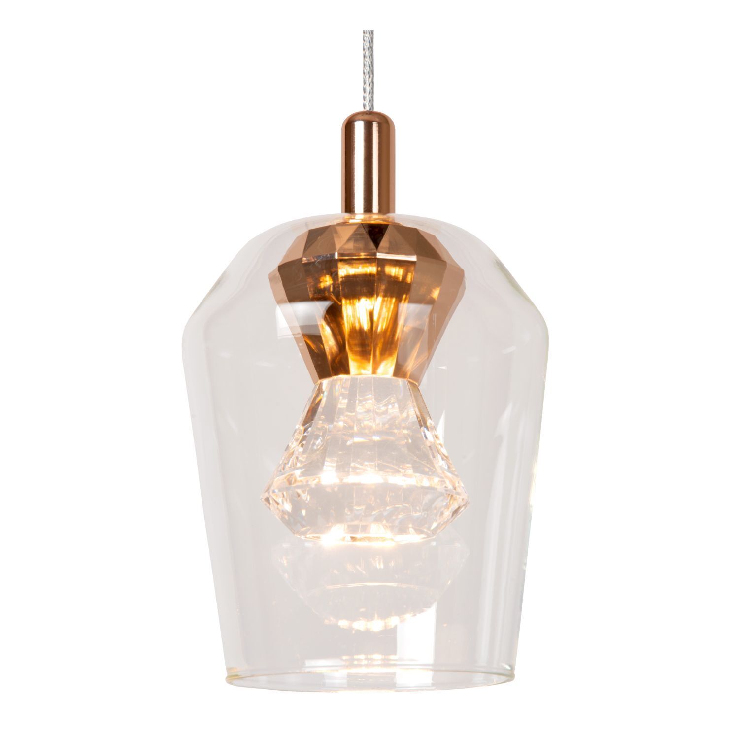 pendant, Licht, Glas, Kristall, rose-gold