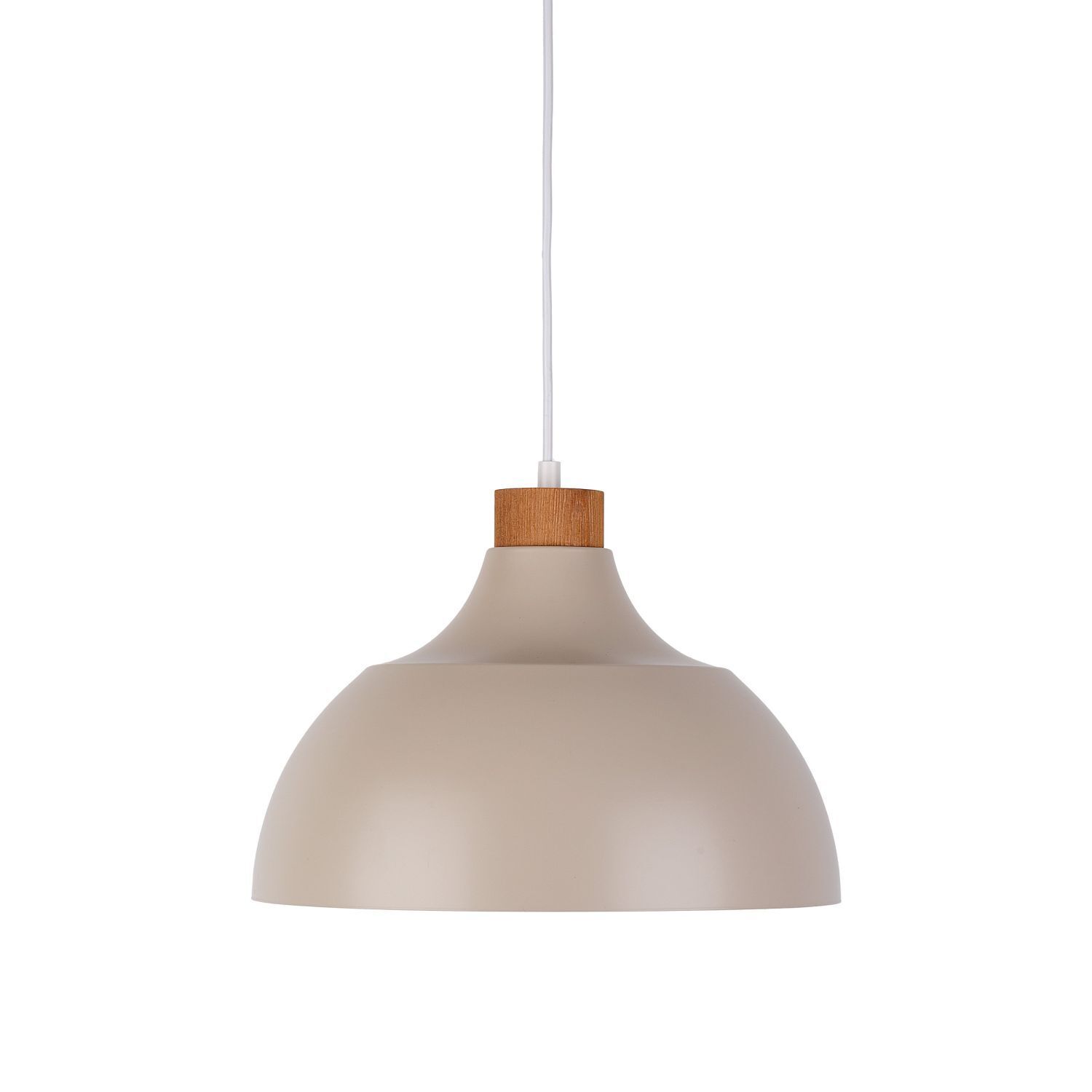 Hängelampe Metall Holz Ø 34 cm Retro Beige E27