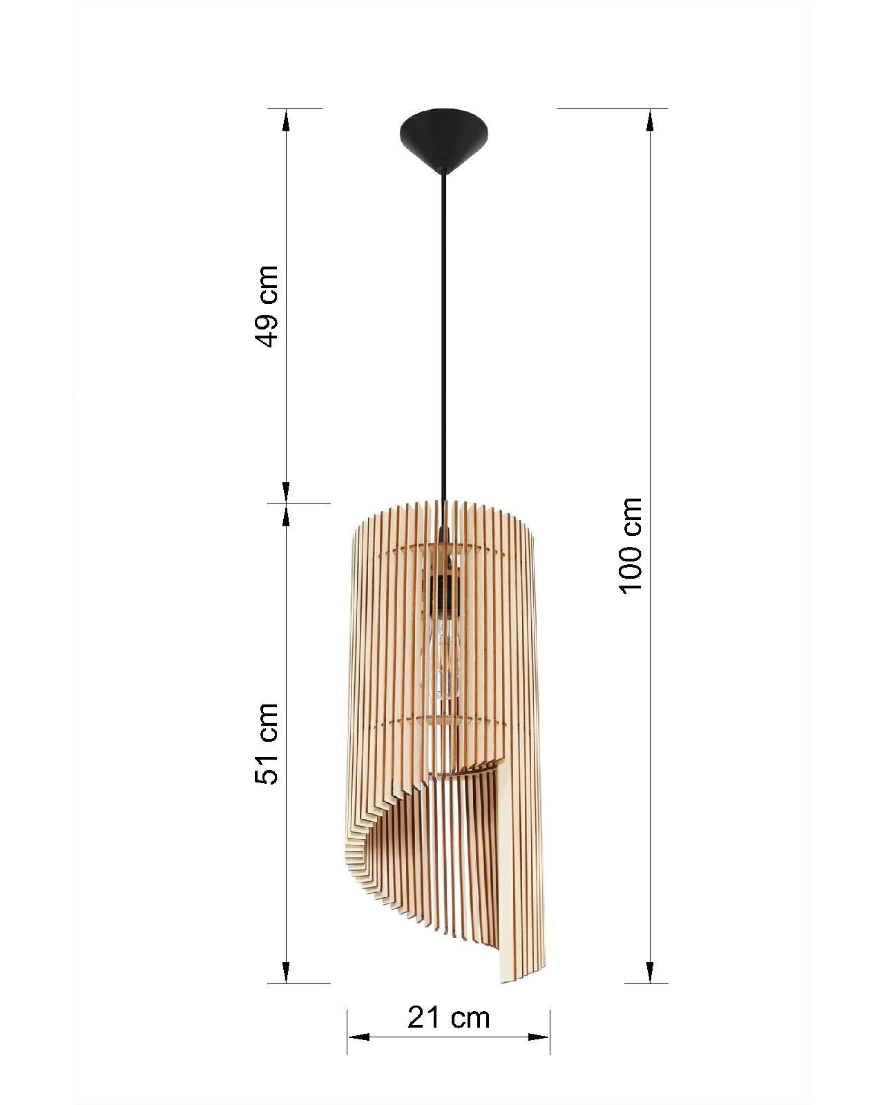 Hängelampe Holz Modern wohnlich E27 TEDUSIA Wohnzimmer