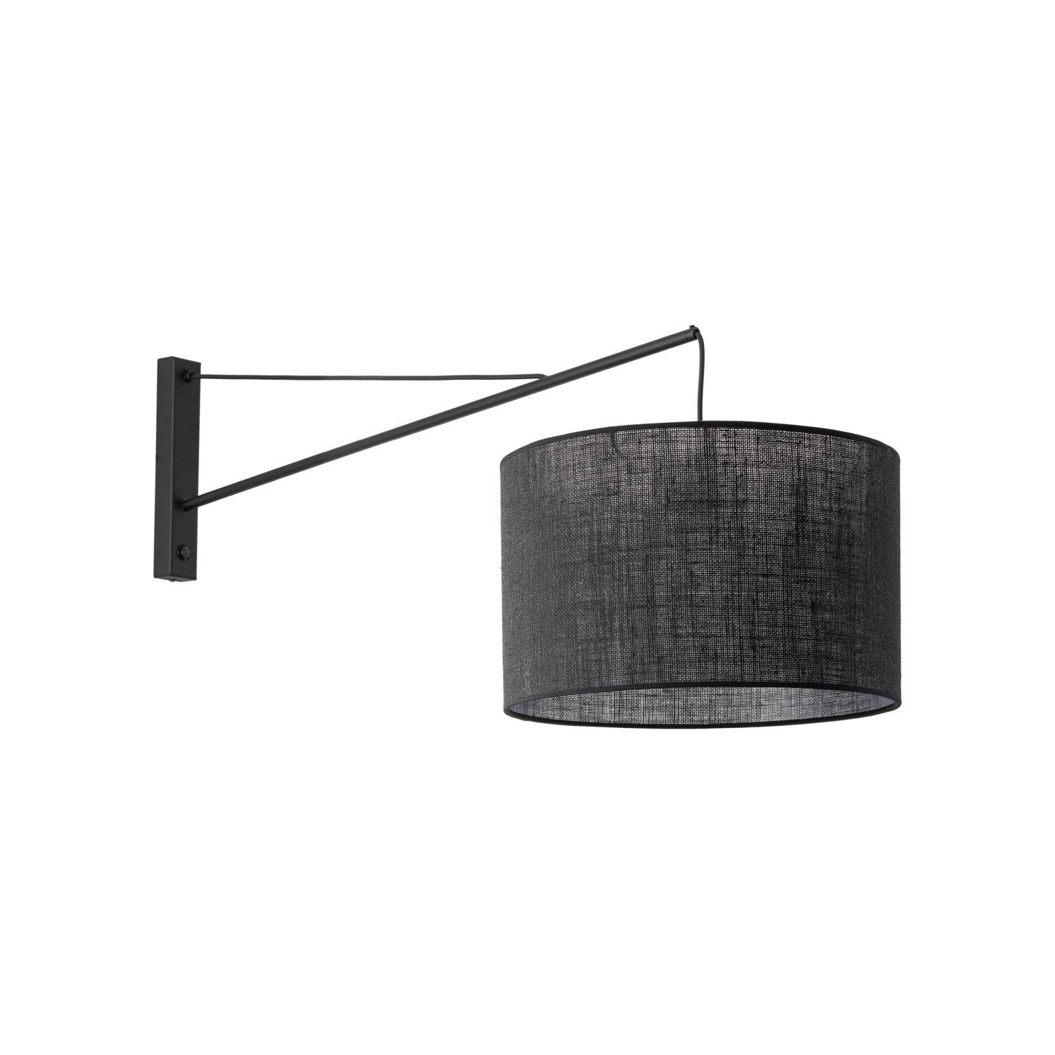 Wandlampe groß T: 1 m B: 38 cm XXL Schwarz E27 Metall Stoff Lampe, Lampenschirm