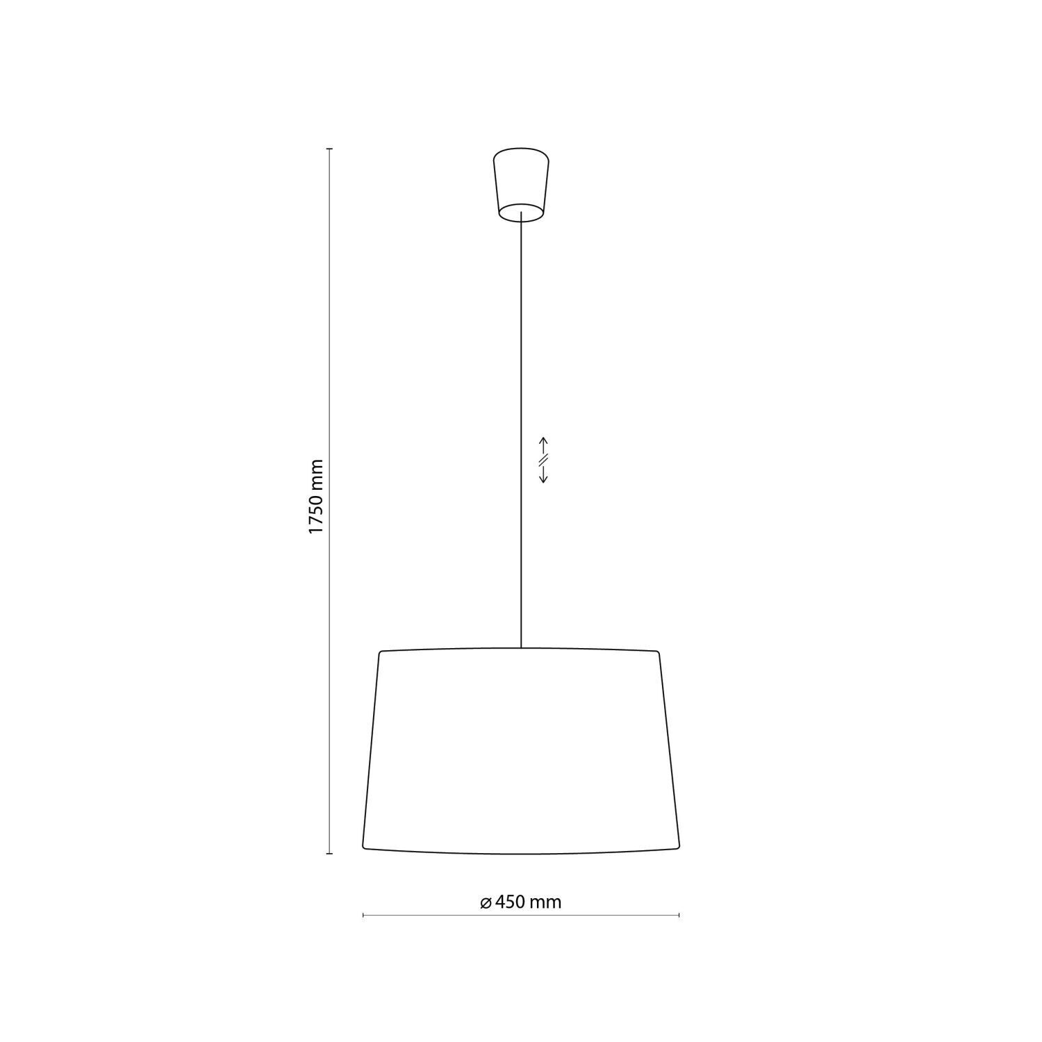 Suspension Tissu Ø 45 cm Blanc Réglable en hauteur Moderne Lampe