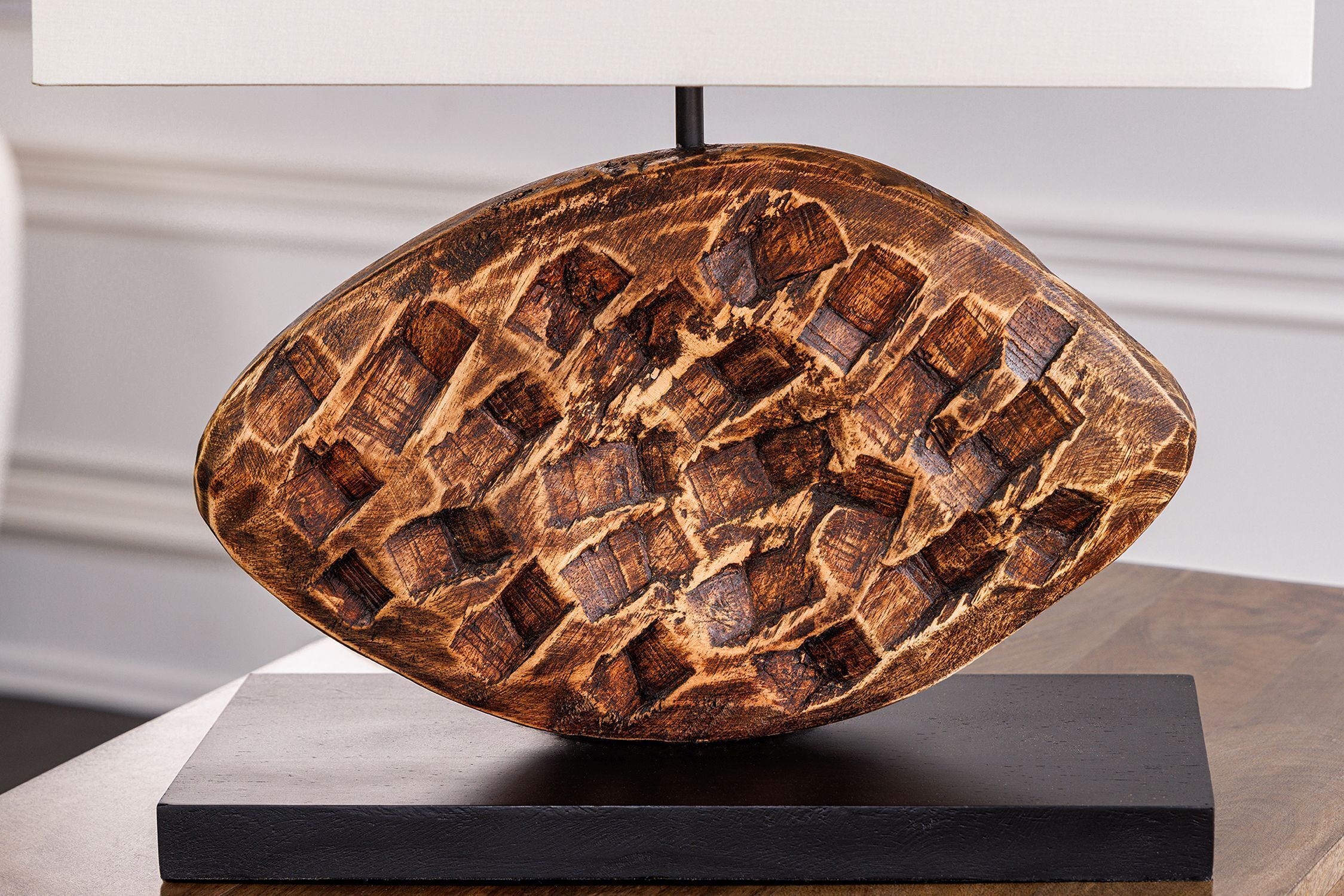 Lampe de table Blendarme Tissu Acacia Caoutchouc confortable