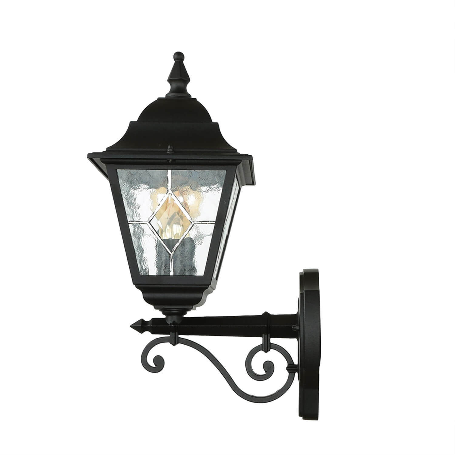 Wandleuchte LEADWORTH Schwarz IP43 Rustikal Haus Lampe, Leuchte