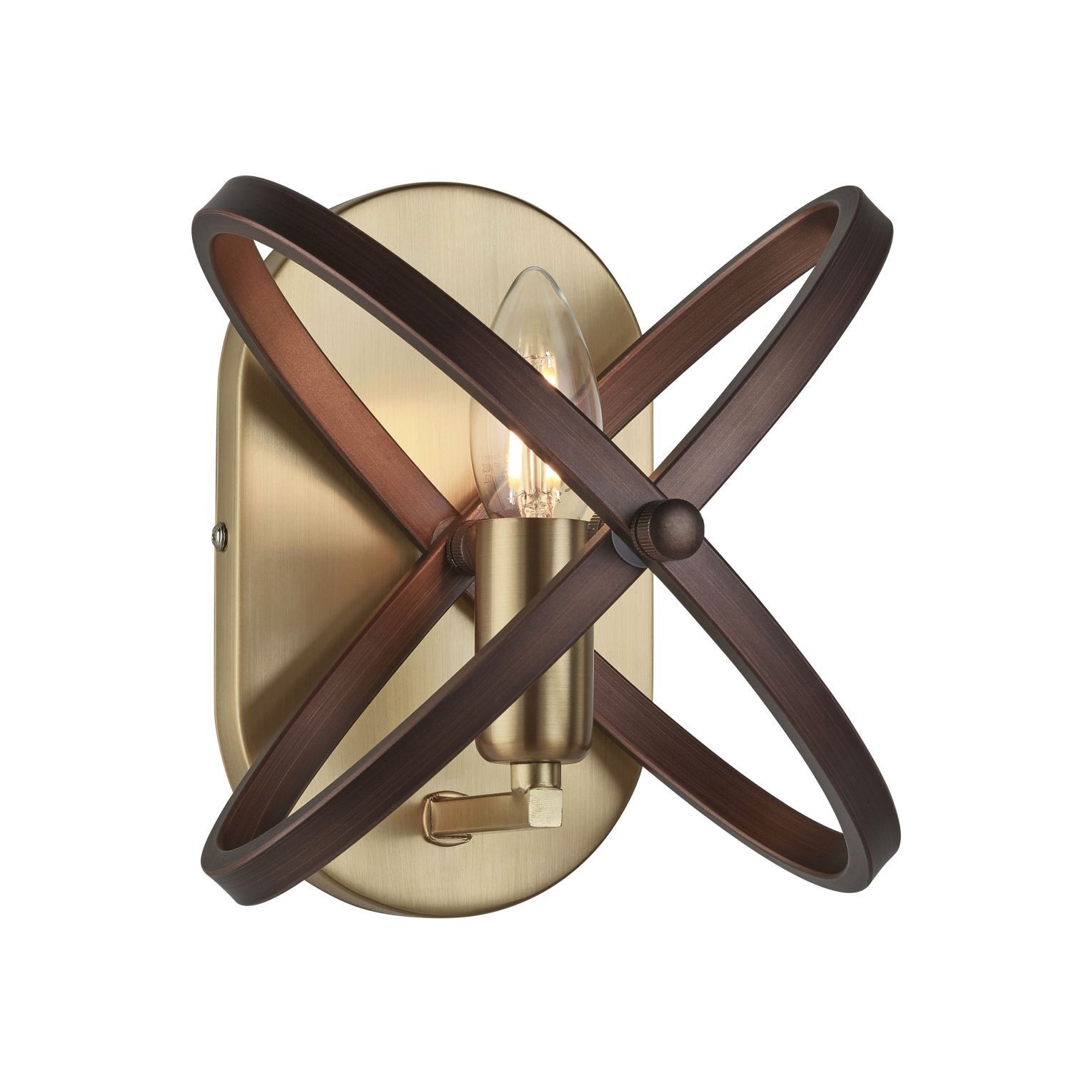 Applique Rustikal L : 23 cm petit métal en bronze brun