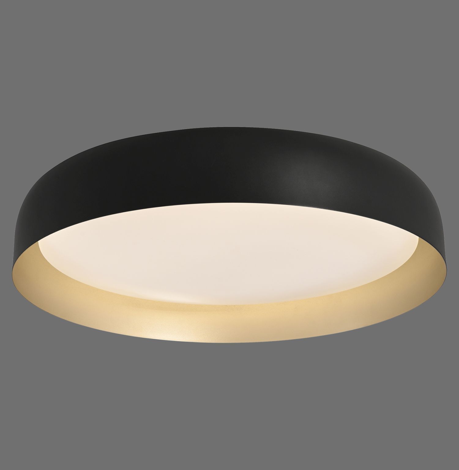 Dimmbare LED Deckenlampe Schwarz Gold Ø57 cm 3850 lm Deckenleuchte, Leuchte