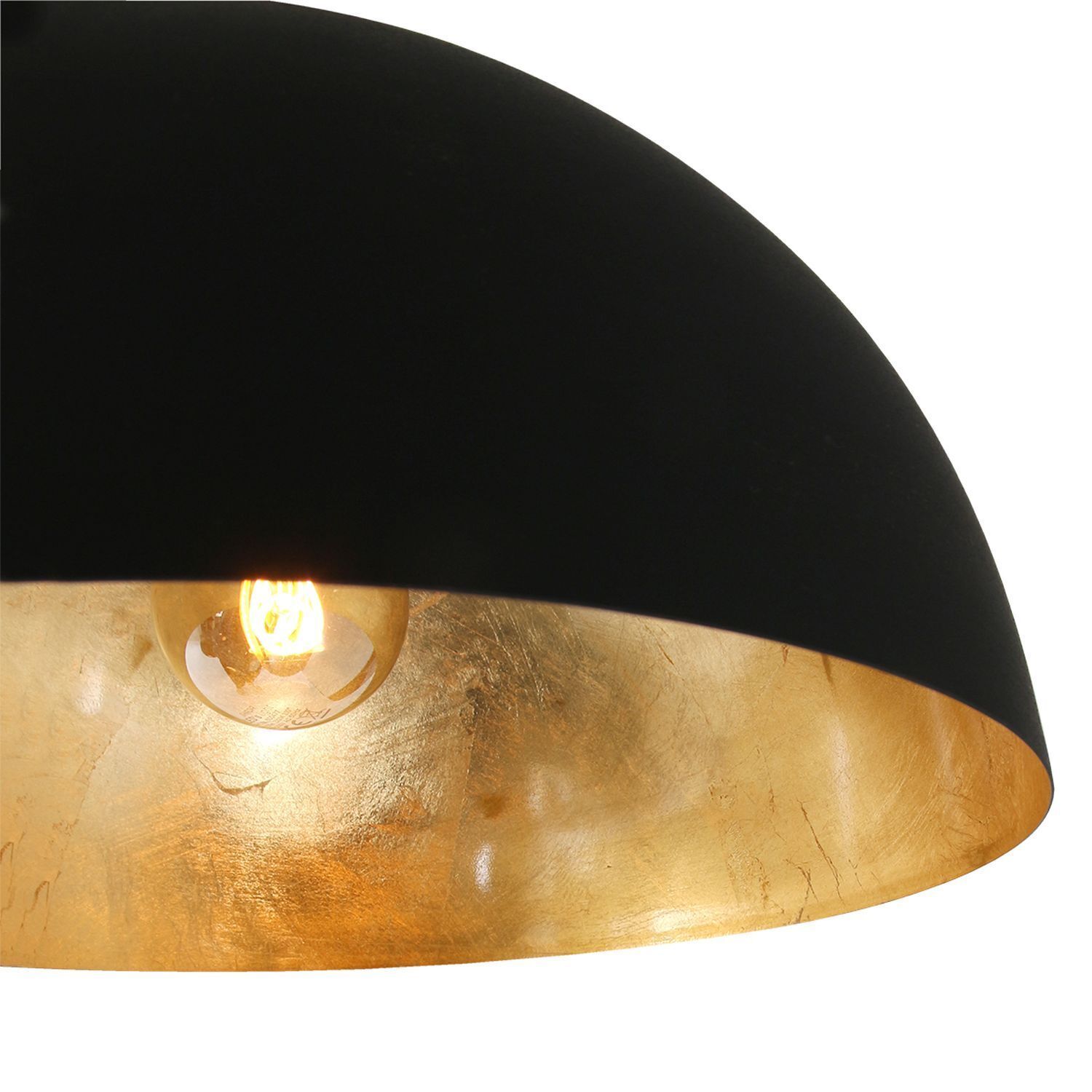 Longue lampe à suspendre métal noir or 140 cm E27