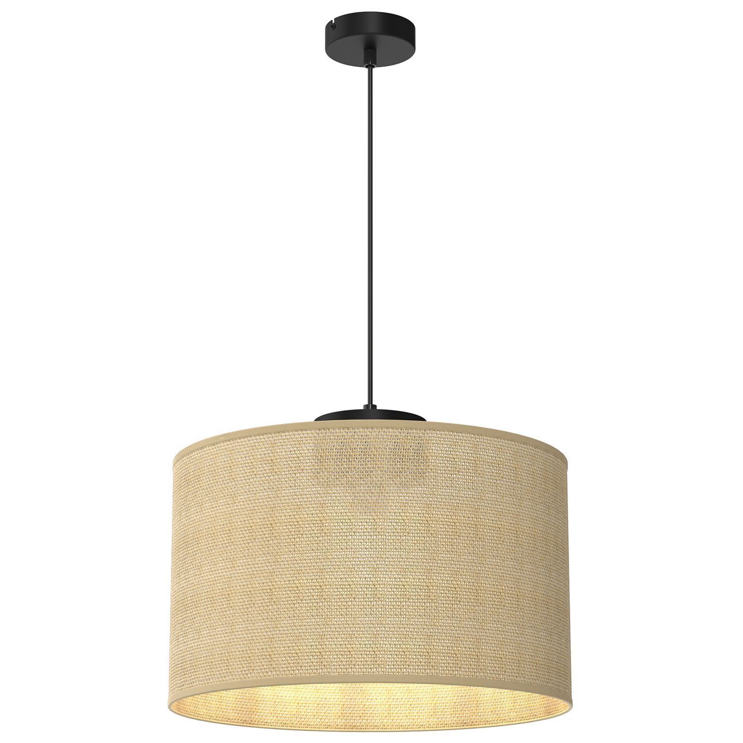 Hängelampe Jute Metall Ø40 cm rund E27 natürlich