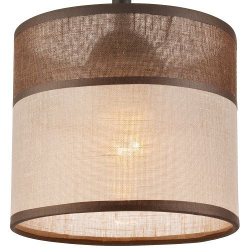 Wohnzimmer Deckenleuchte BLAINE Holz Stoff Braun