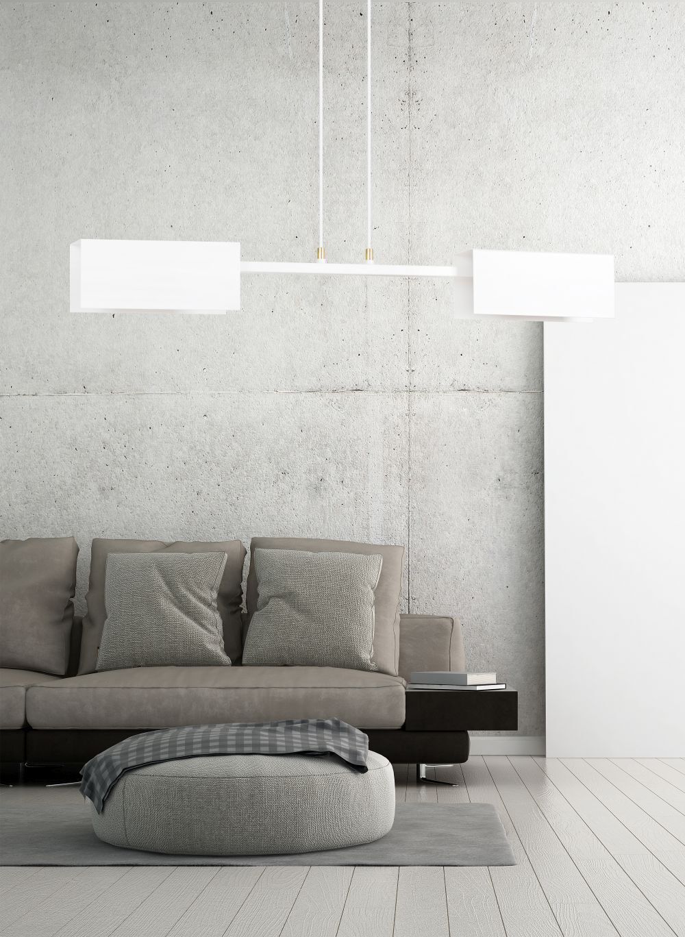 Suspension Métal Blanc Design Moderne 2x E27