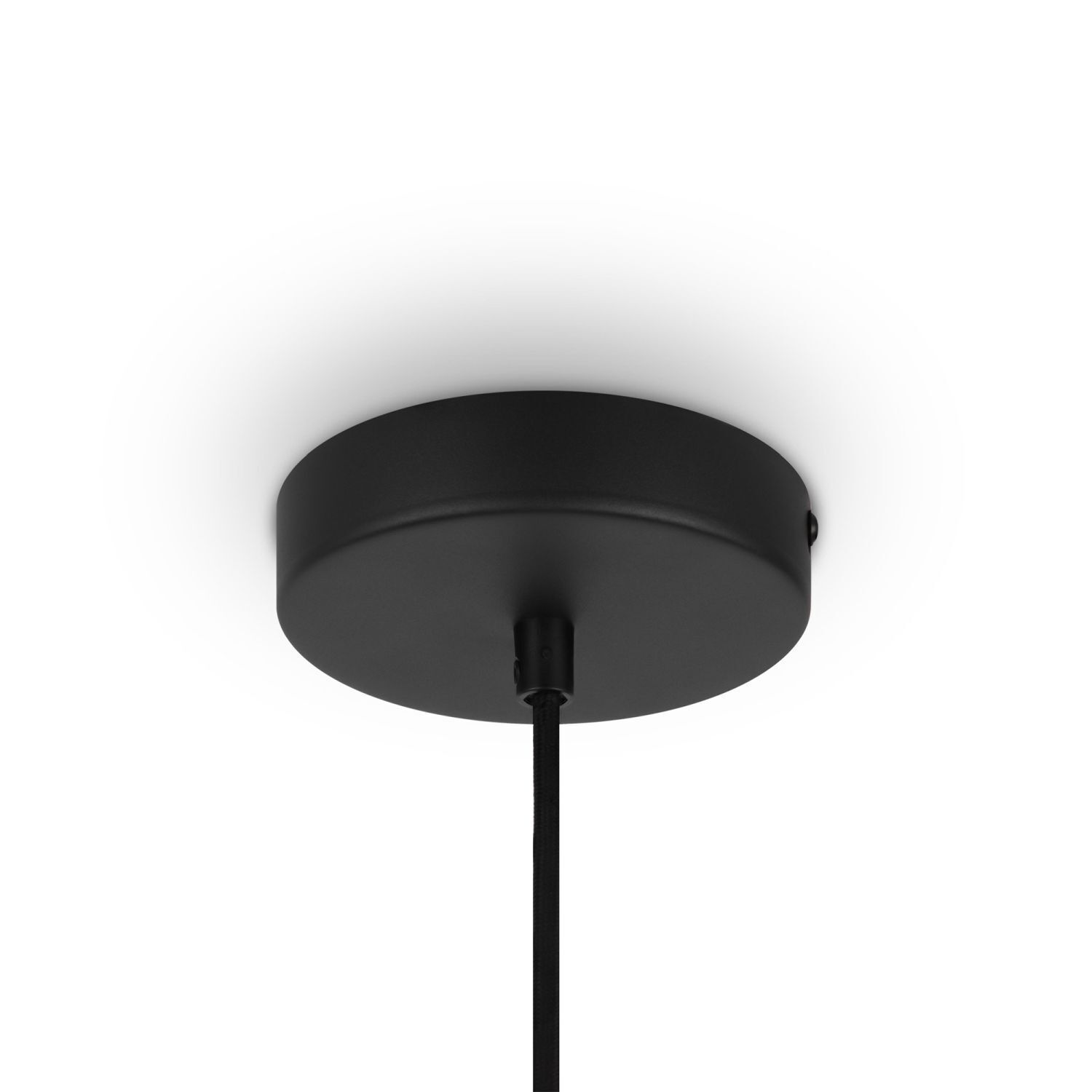 Lampe à suspendre métal bois E27 D : 35 cm rond noir beige