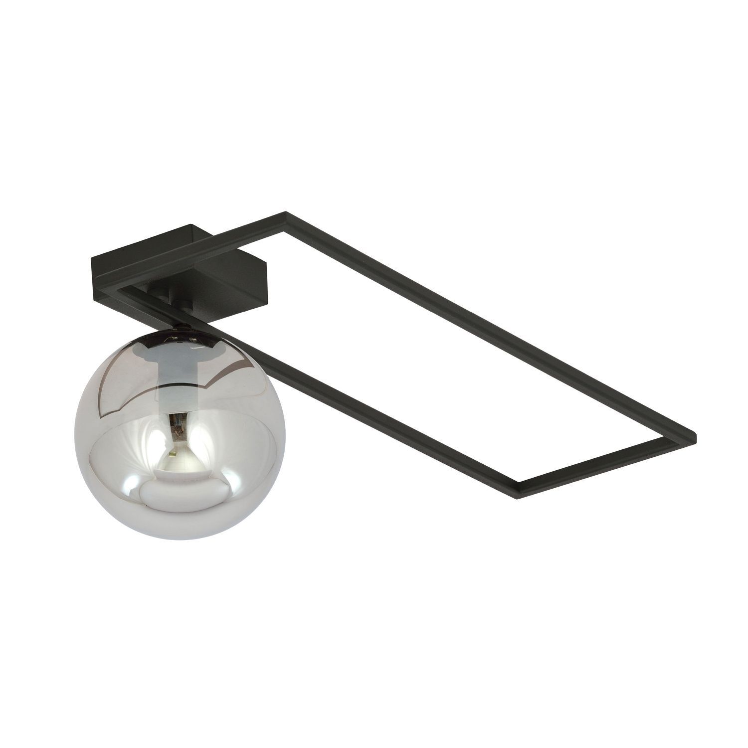 Deckenleuchte Schwarz Grau E14 50 cm Kugelschirm Glas Metall