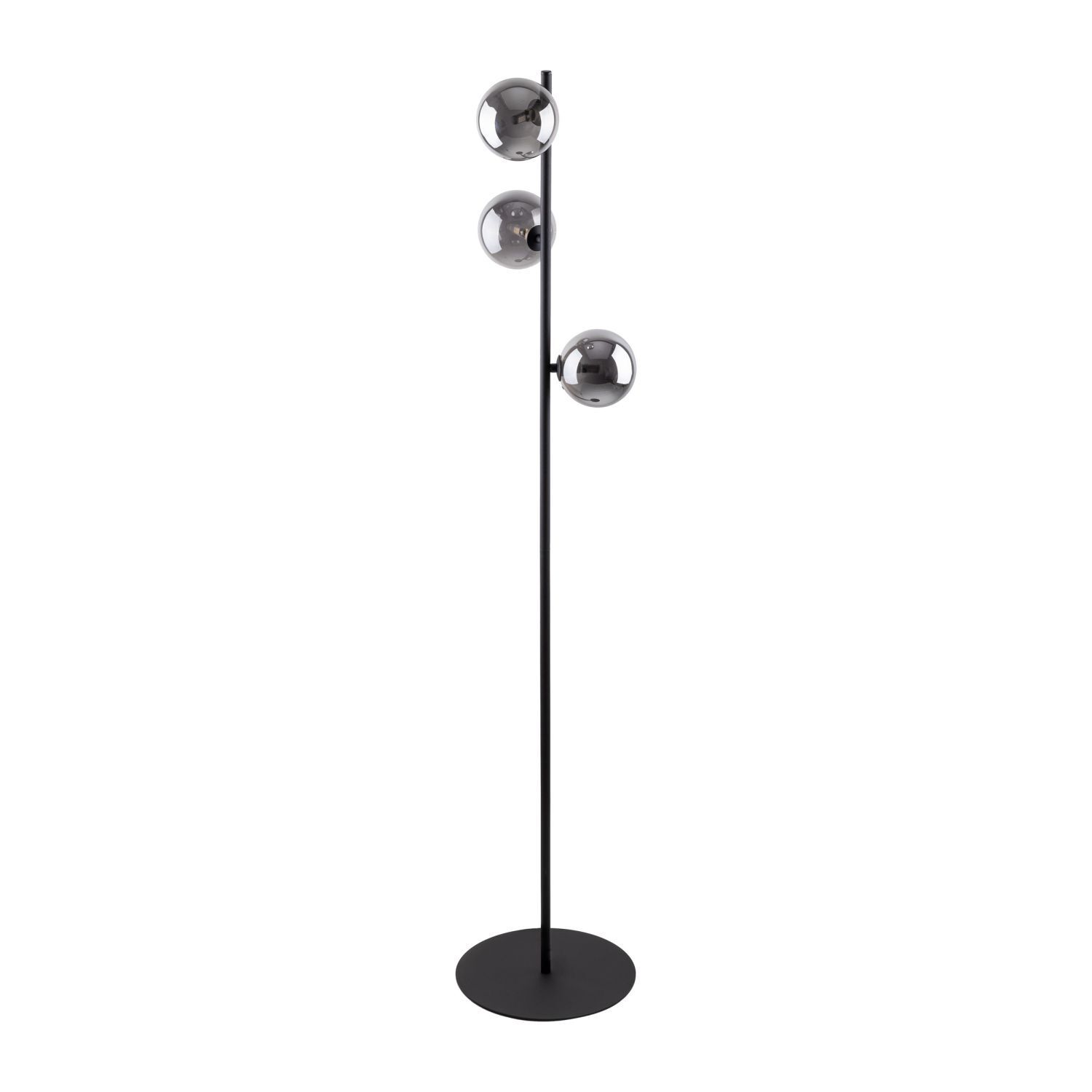 Lampadaire 151 cm verre fumé métal gris noir 3x G9 Lampe, Beleuchtung