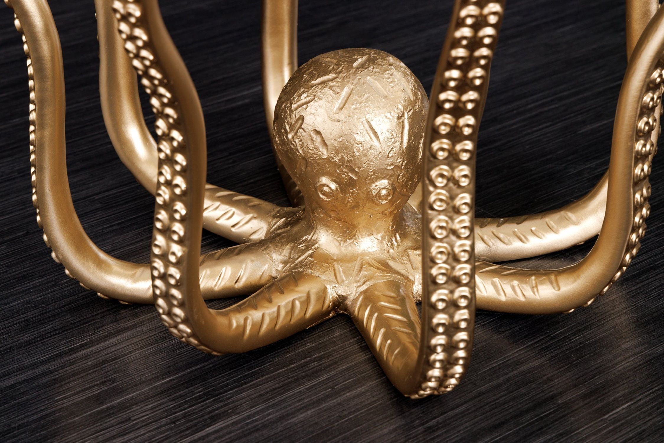 Table d'appoint en verre trempé polyrésine doré 50 x 50 cm Bronze, Gold, Schatz, Zubehör, Rauchrohr