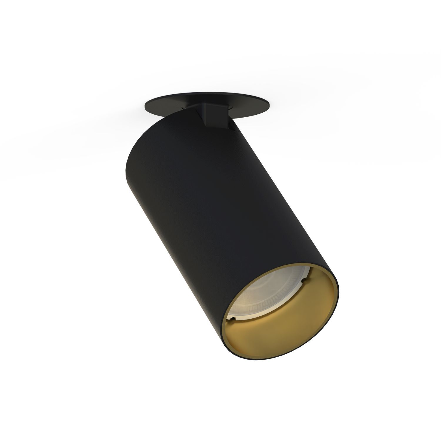 Spot Lampe Unterputz in Schwarz Gold GU10 verstellbar