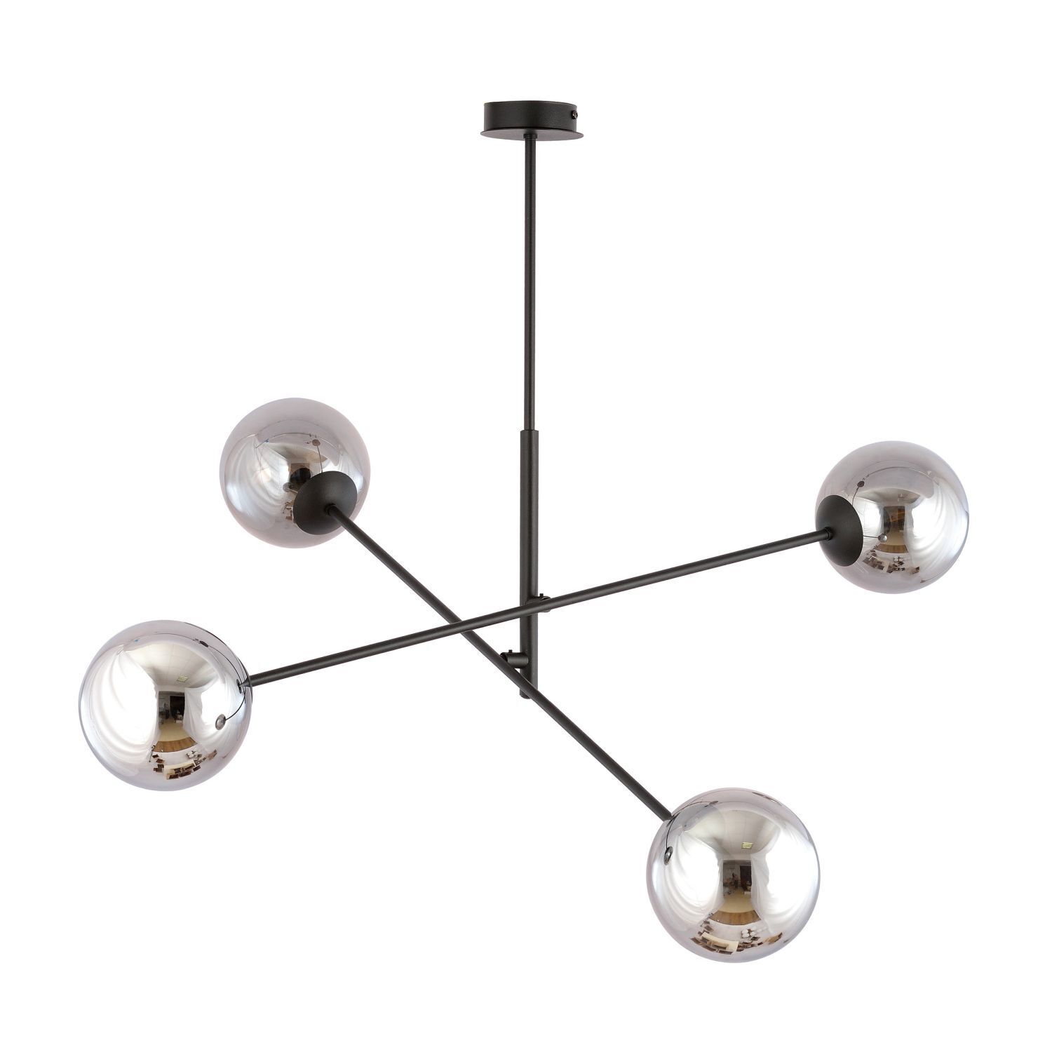 Deckenlampe schwenkbar L: 102 cm E14 4-flammig Kugelschirm Leuchter, Lampe