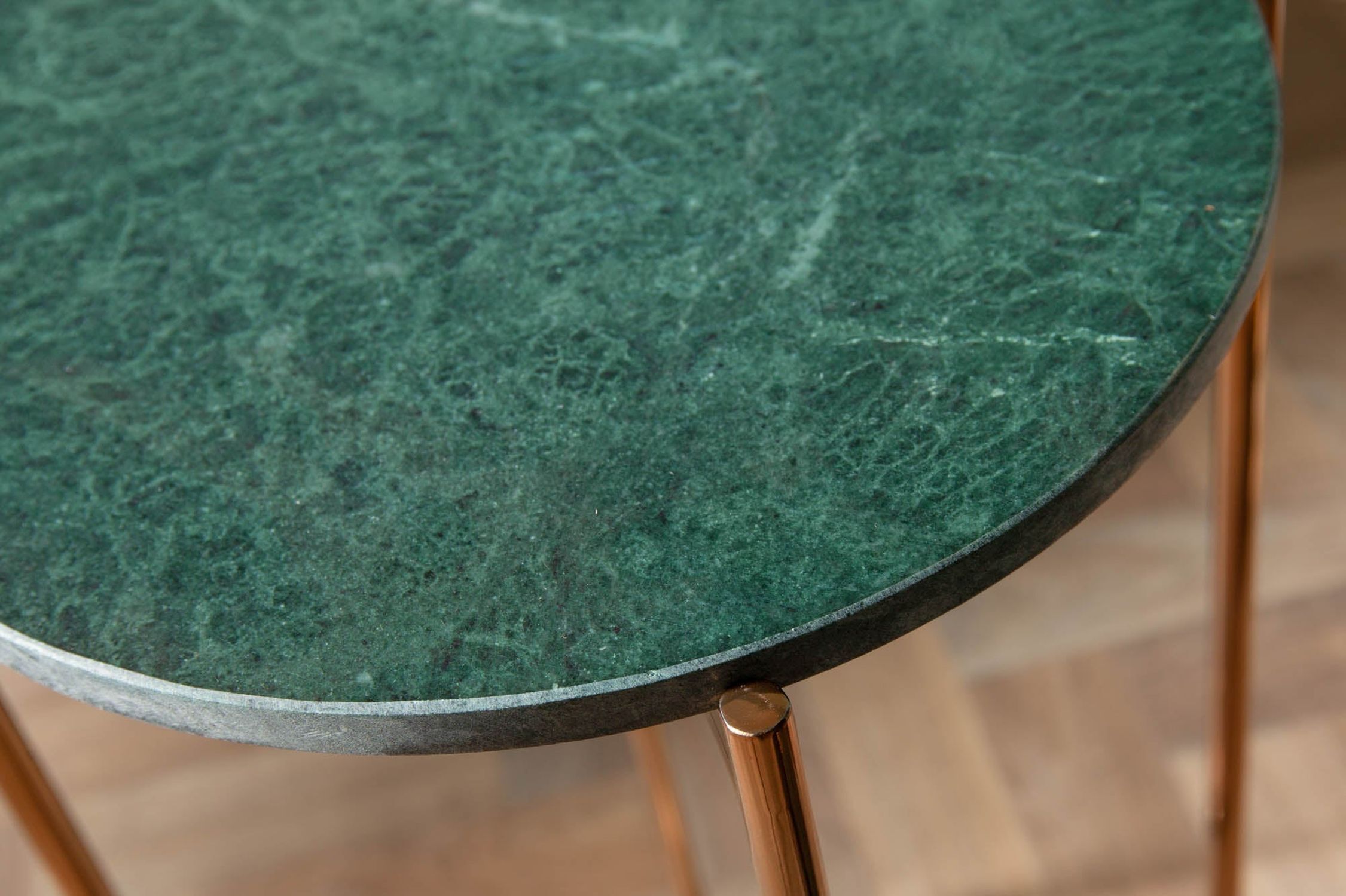 Table d'appoint en marbre métal vert or 35 x 35 cm