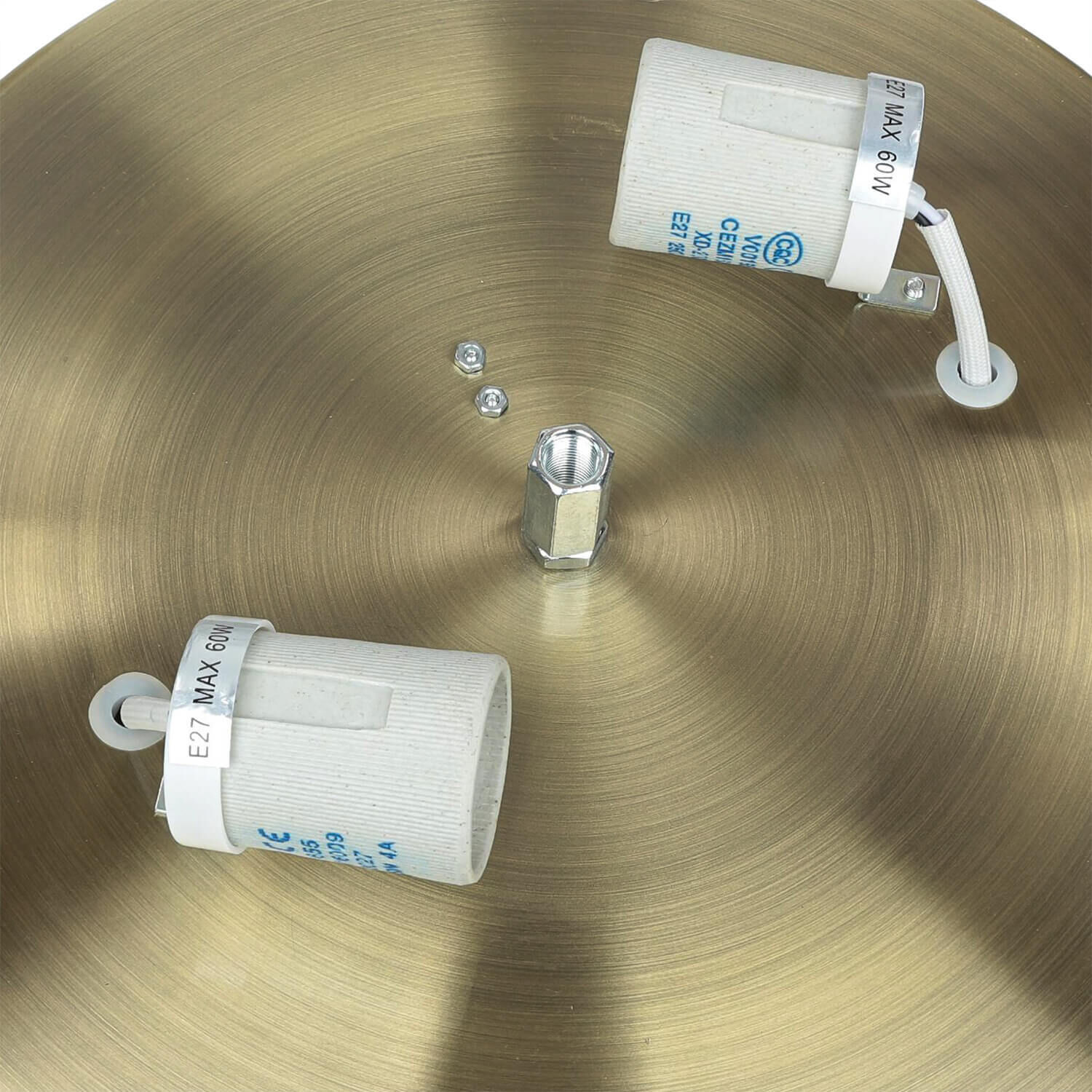 Jugendstil Deckenlampe Glas 2xE27 Ø31cm ORCHIDEA Pokal, Spule, Spirale