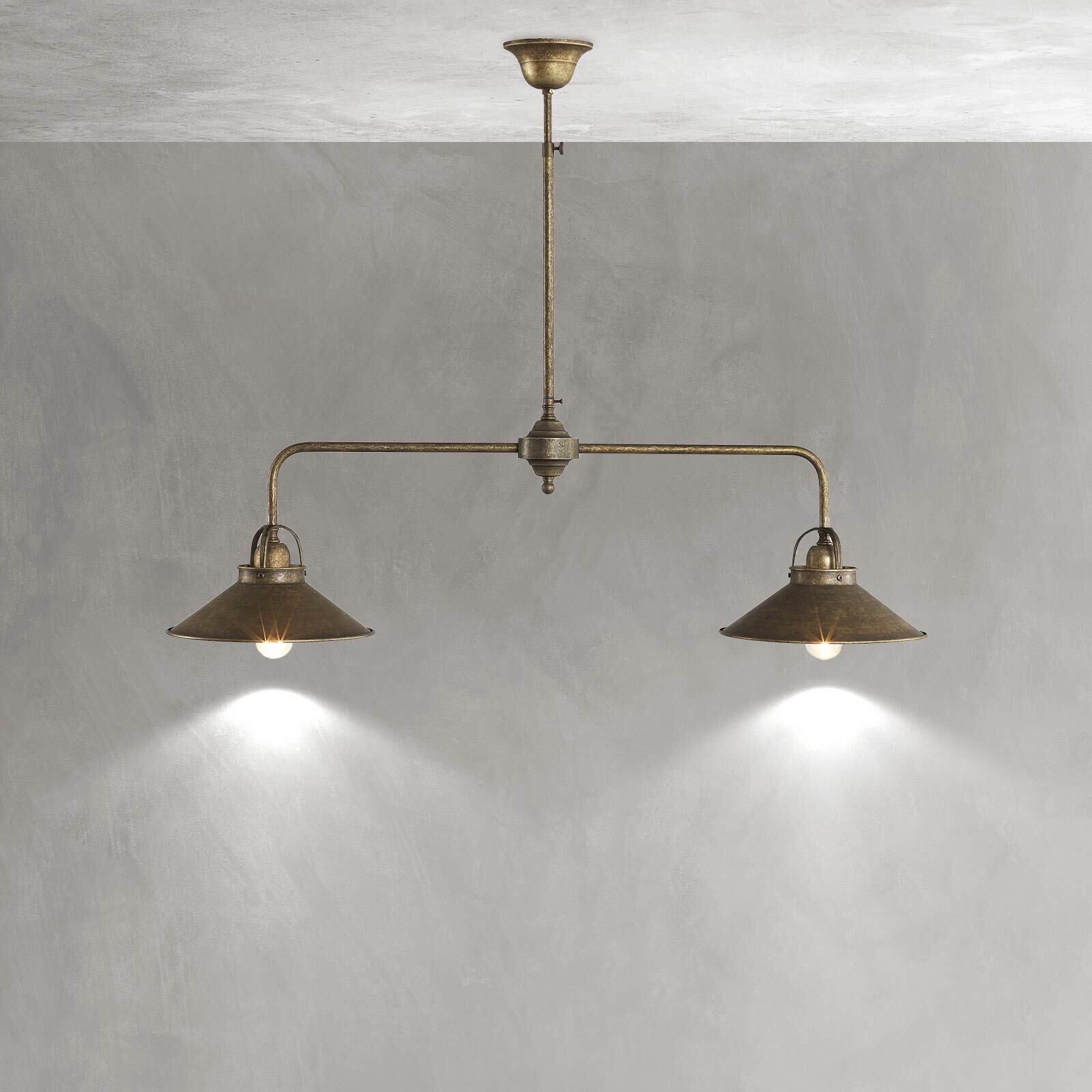 Deckenlampe 2-flammig E27 in Bronze Antik Echt-Messing Deckenleuchte, Leuchte, Lampe