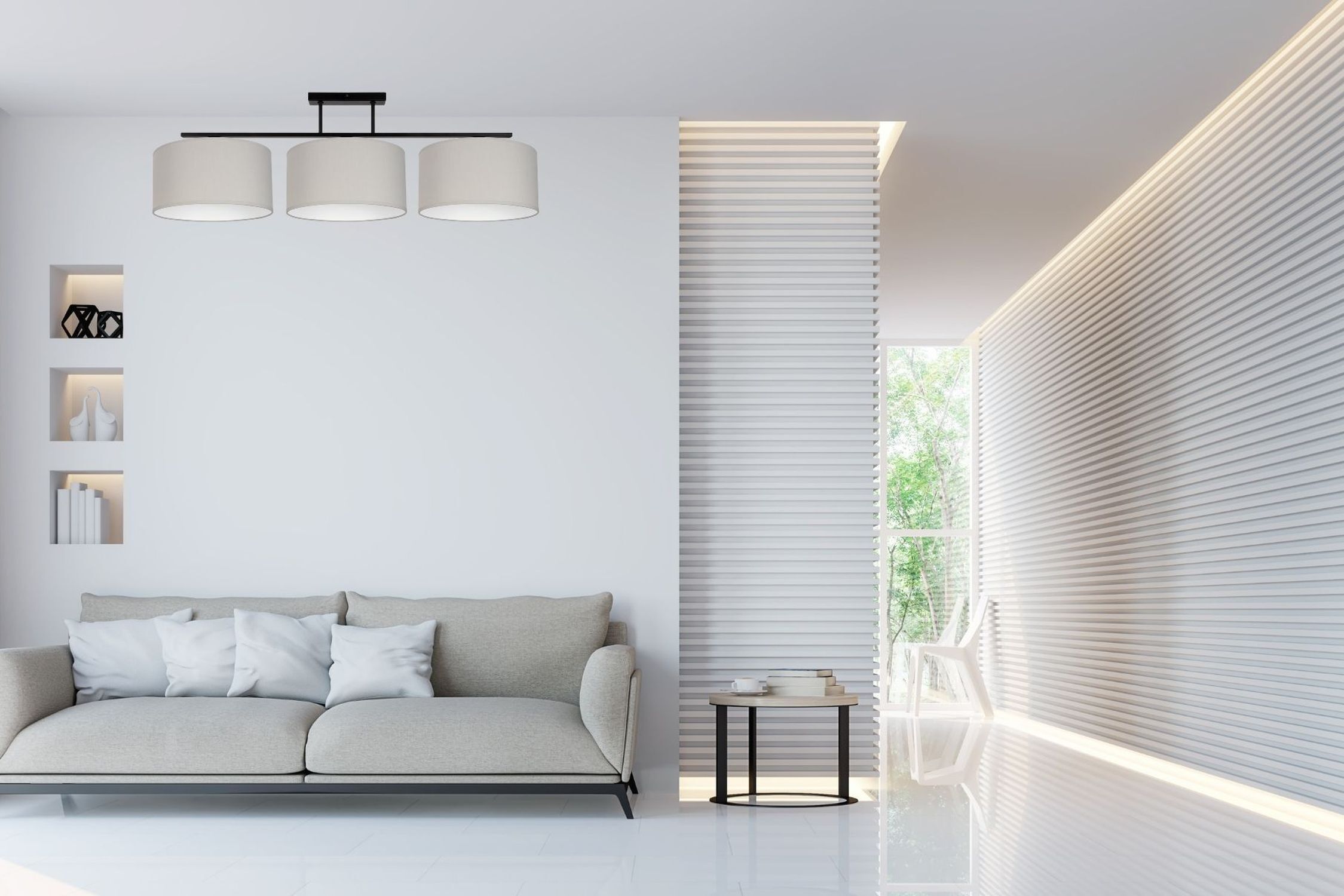 Lampe de plafonnier Tissu Noir Gris Blanc E27 100 cm Drinnen, Innenarchitektur, Inneneinrichtung, Wohnzimmer, Kissen