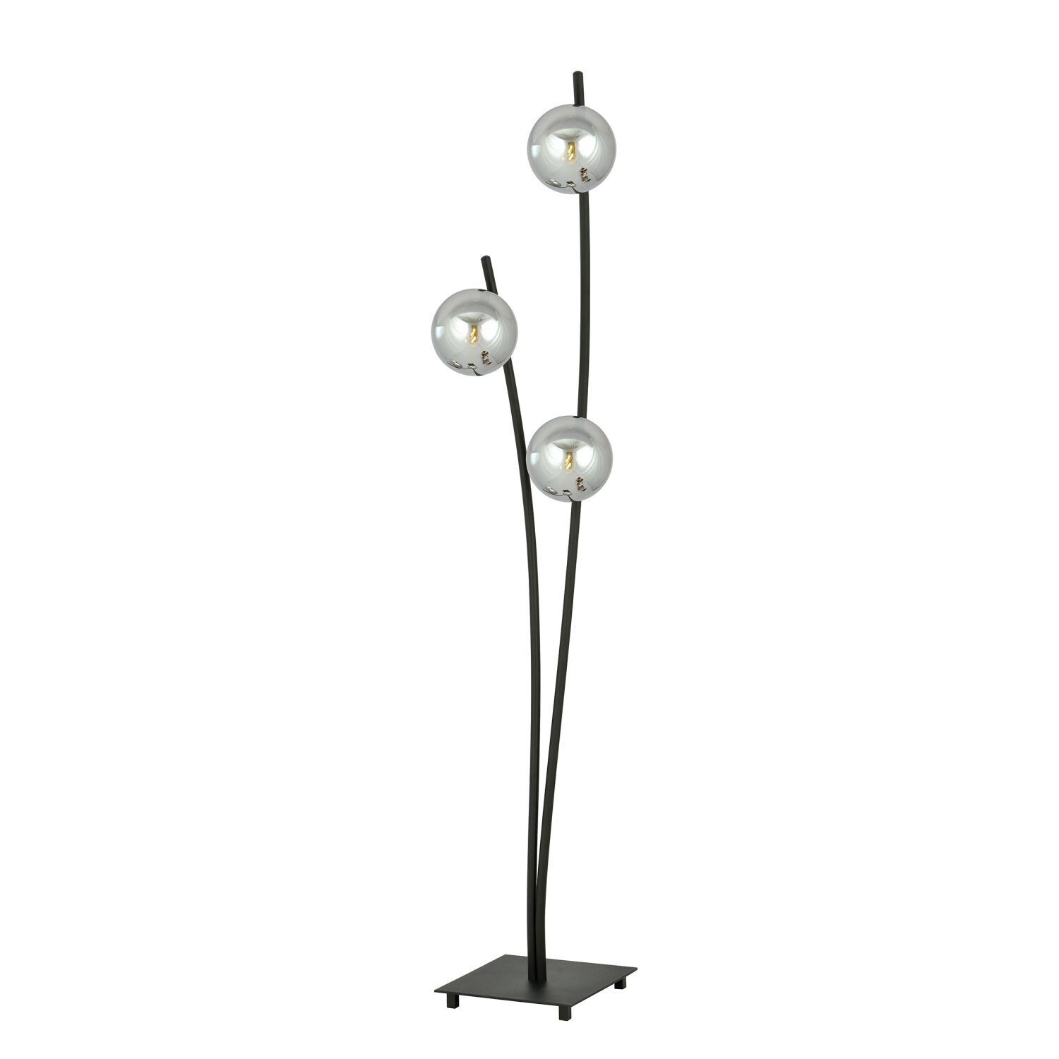 Stehleuchte klein 150 cm Schwarz Graphit E14 3-flammig Lampe