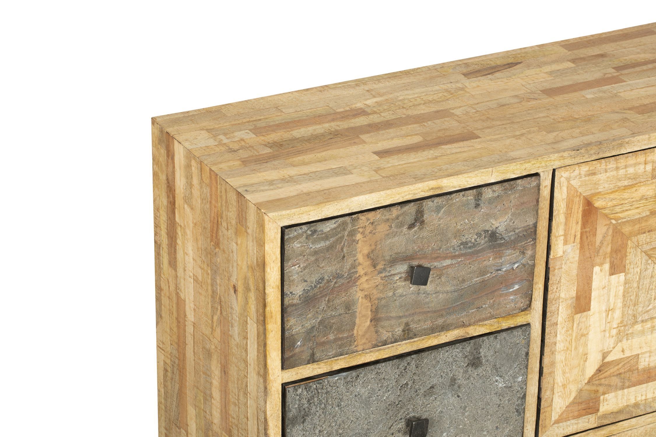 Sideboard bois acier L : 117 cm avec tiroirs portes Moebel, Anrichte, Schublade, Holz, Sperrholz