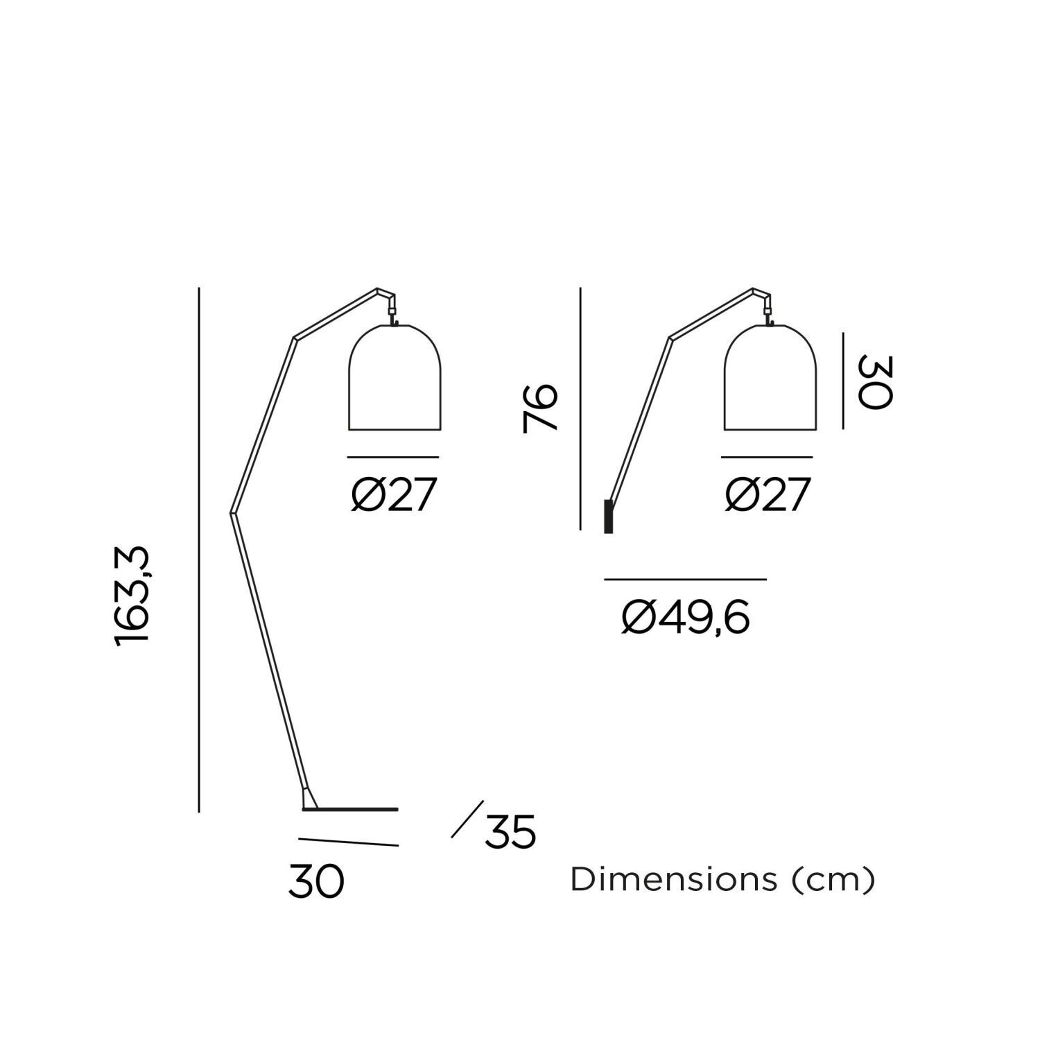 LED Stehleuchte außen Akku 165 cm hoch IP54 2700 K dimmbar