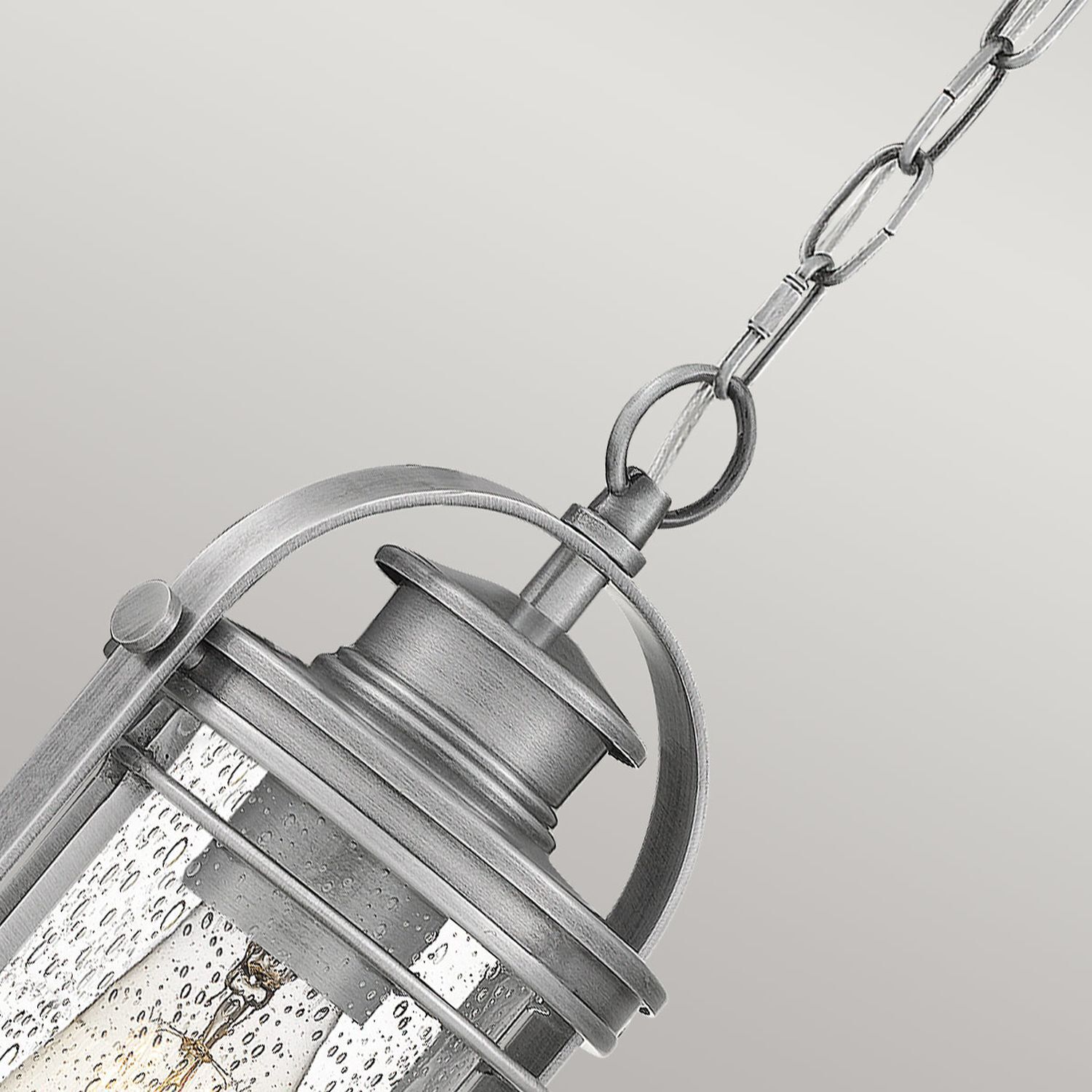 Außenlampe hängend Glas Alu E27 IP44 höhenverstellbar Maritim