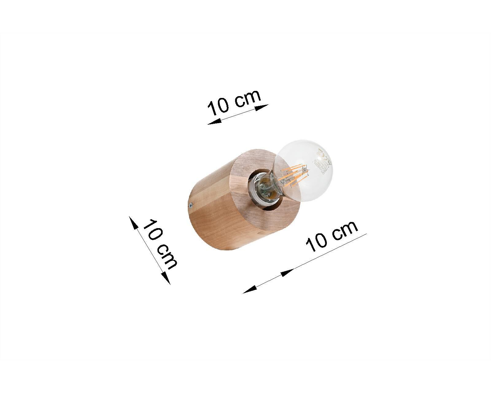 Applique décorative JAZLEAN bois Ø10cm rond pour E27