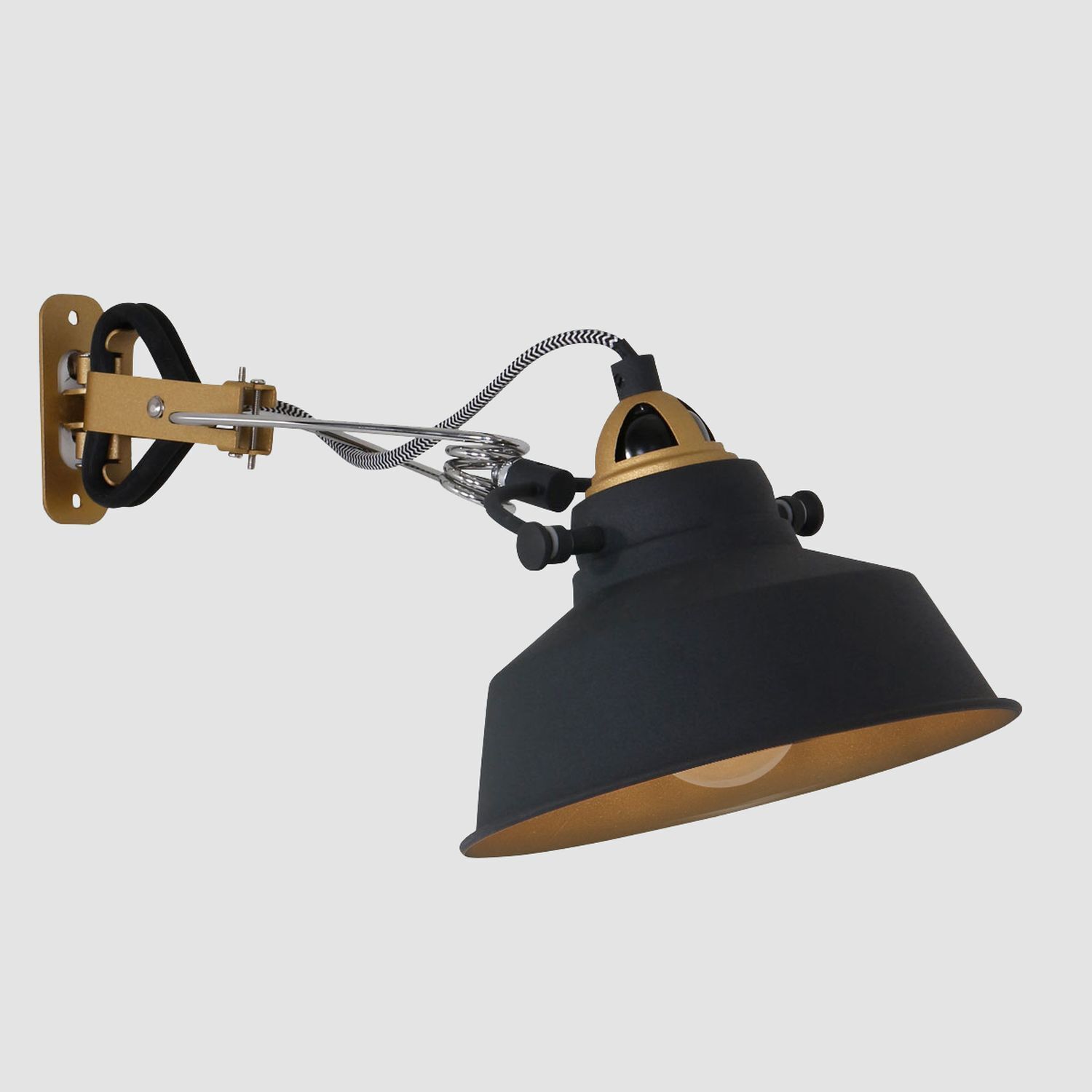 Projecteur mural avec fiche métal P:36 cm E27 mobile