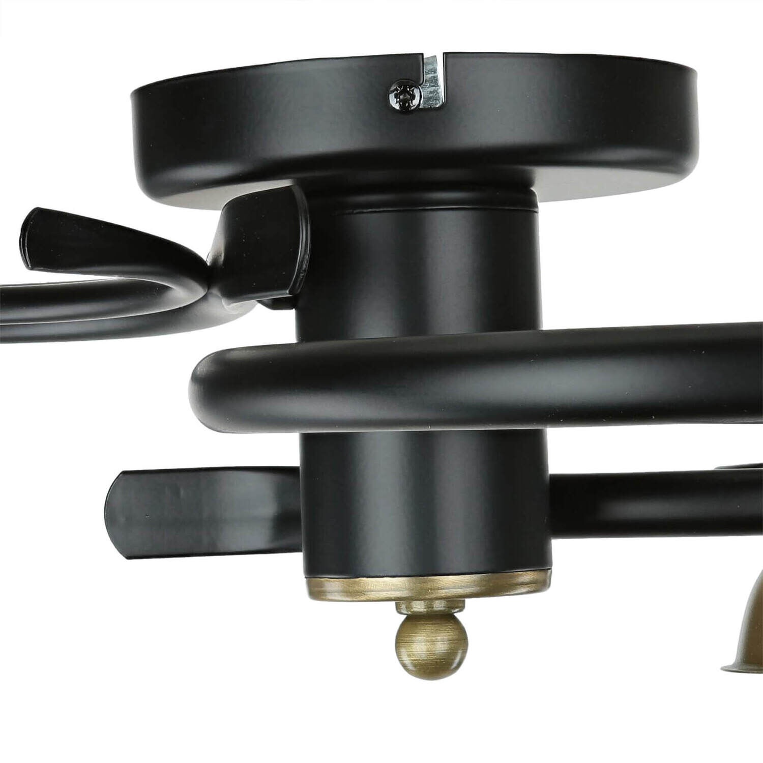 Deckenlampe Glas Metall Schwarz Weiß Messing 3-flammig Gerät, Deckenventilator, Elektrisches Gerät