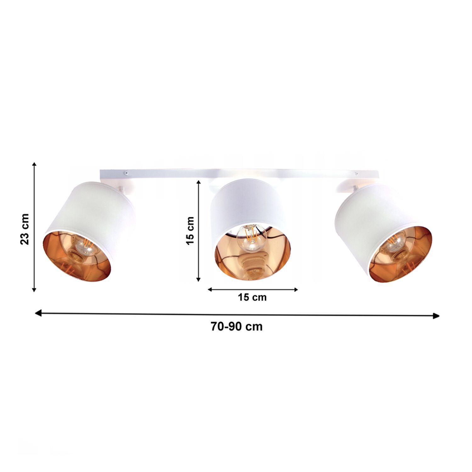 Spot de plafond réglable 3 flammes tissu anti-éblouissement E27 Beleuchtung, Deckenleuchte, Klebeband