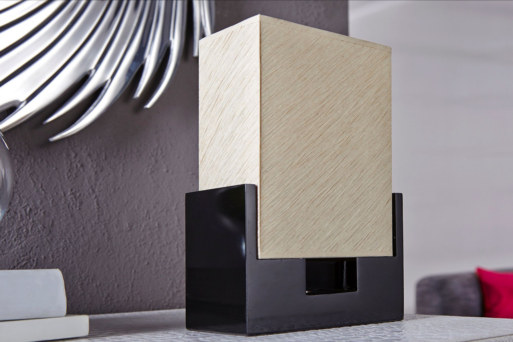 Noble lampe de table papier Bauhaus angulaire 25cm Lampe, Tischlampe, Drinnen, Innenarchitektur