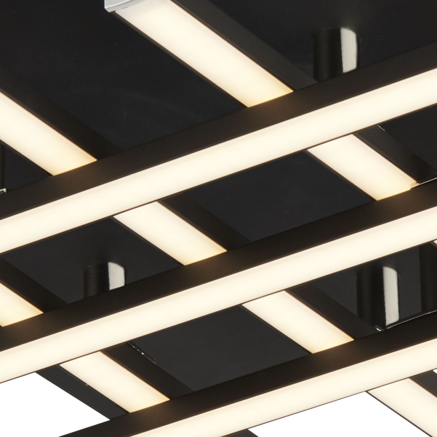 LED Deckenleuchte Metall B: 45,5 cm Schwarz Chrom 3000 K LED Deckenleuchte Metall B: 45,5 cm Schwarz Chrom 3000 K