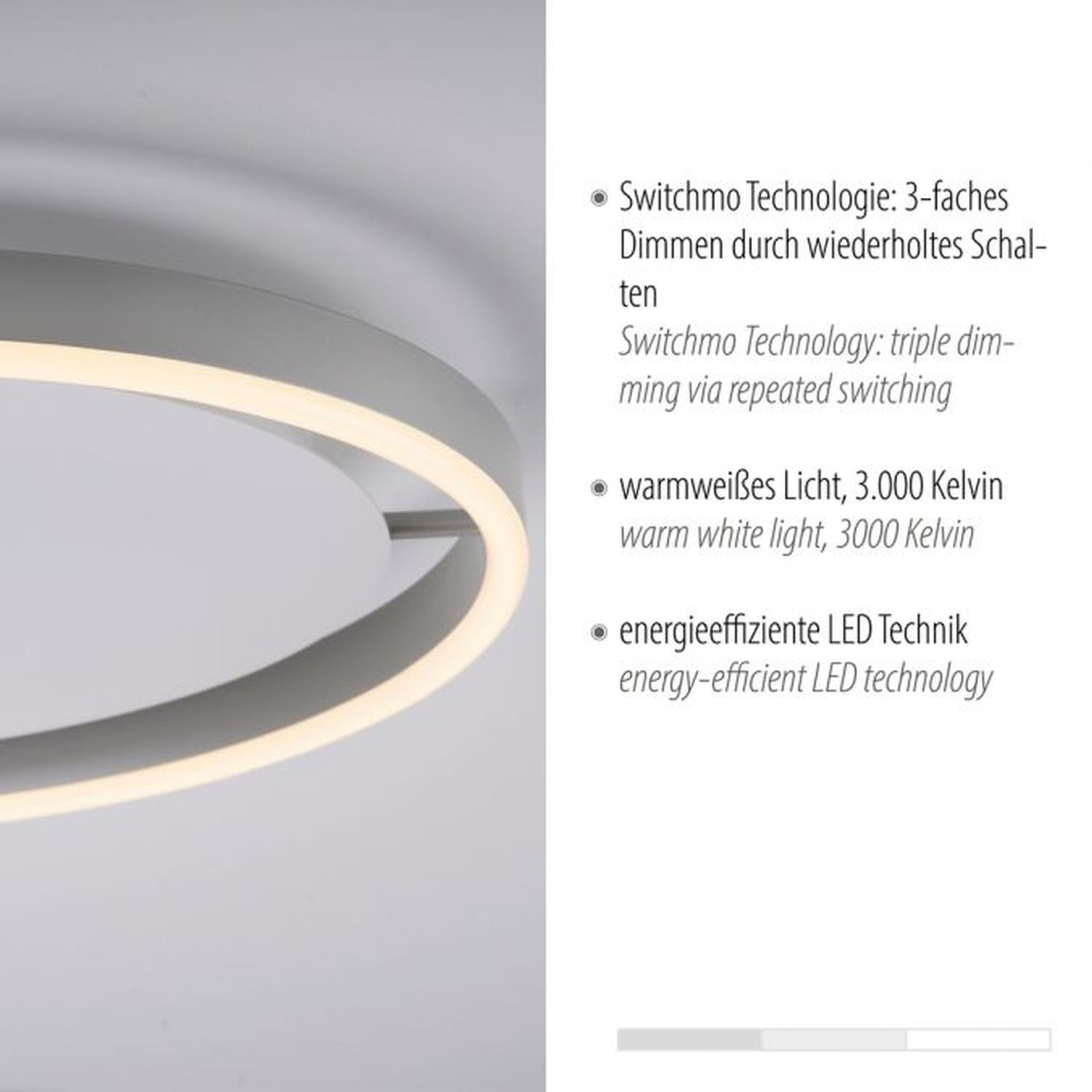 LED Deckenlampe Aluminium Metall Ø39,3 cm 20 W dimmbar Deckenleuchte