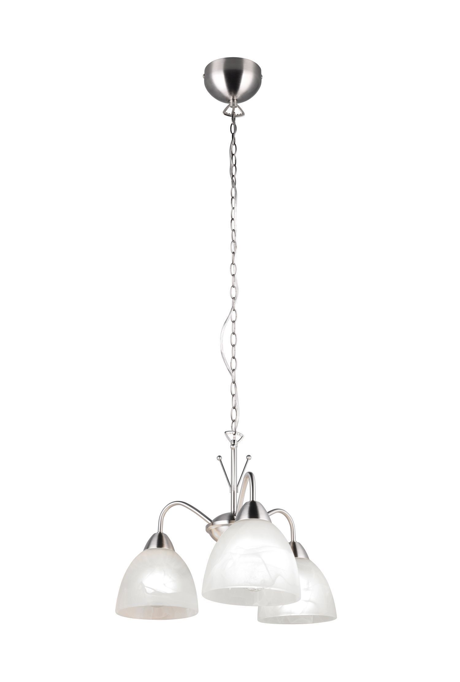 Blendarme Pendelleuchte Metall Glas Nickel Weiß E27 Leuchte, Lampe, Kronleuchter
