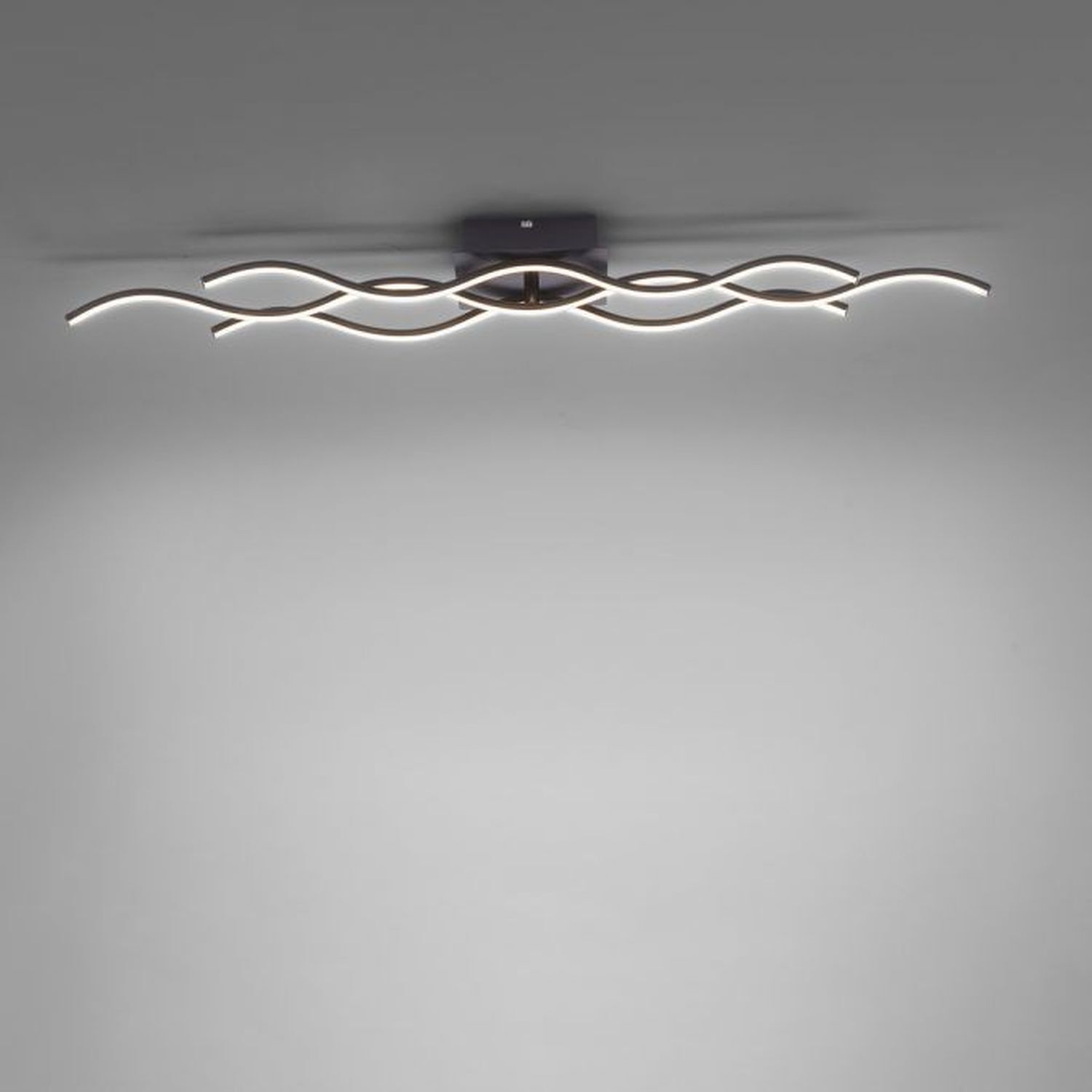 Lampe de plafonnier LED Vagues Métal Noir 3920 lm Moderne Deckenleuchte