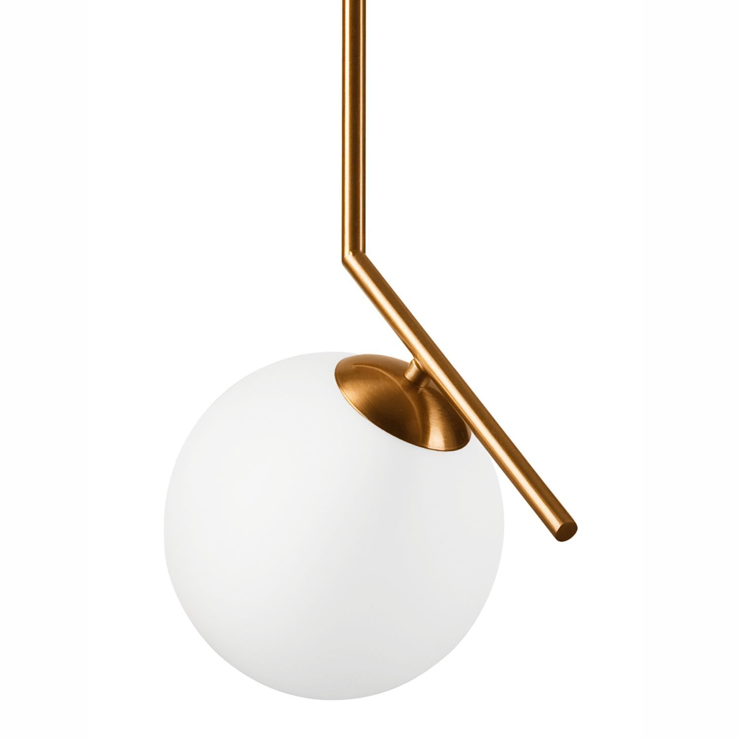 Suspension boule de verre métal en laiton blanc Ø30 cm Lampe, Gerät, Deckenventilator, Elektrisches Gerät