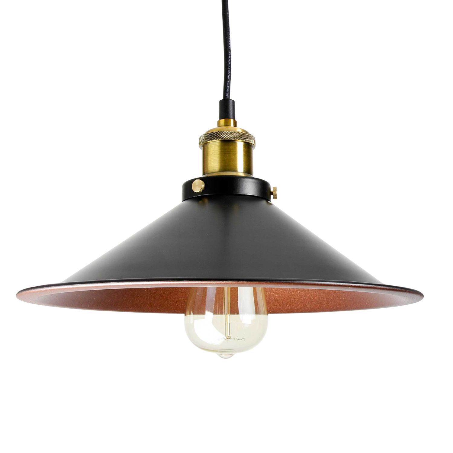 Industrial Hängeleuchte DOVER Ø30cm Schwarz Kupfer Lampe, Leuchte, Deckenventilator, Gerät, Elektrisches Gerät