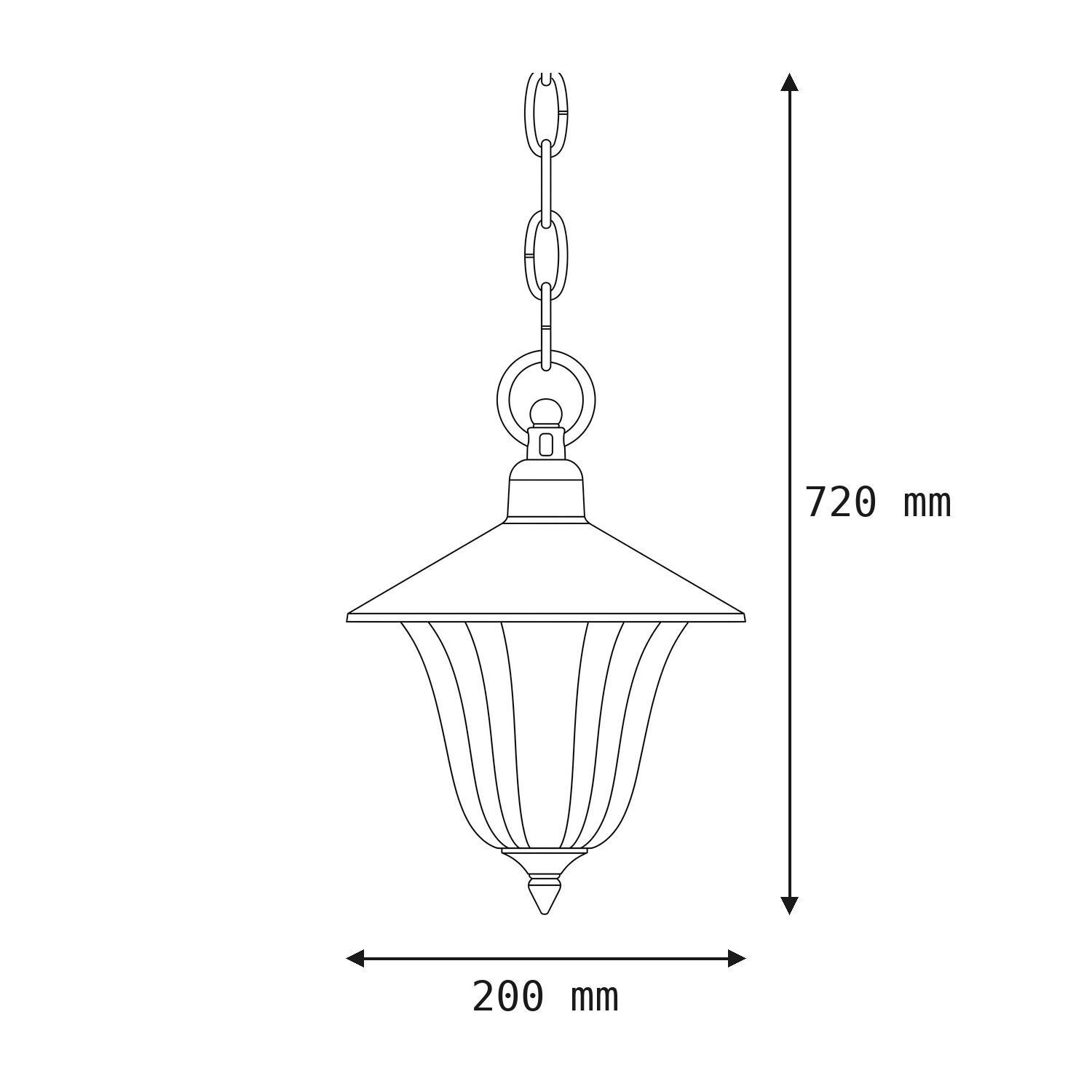 Hängelampe, Metall, Gartenlampe, Kette, Kupferlos