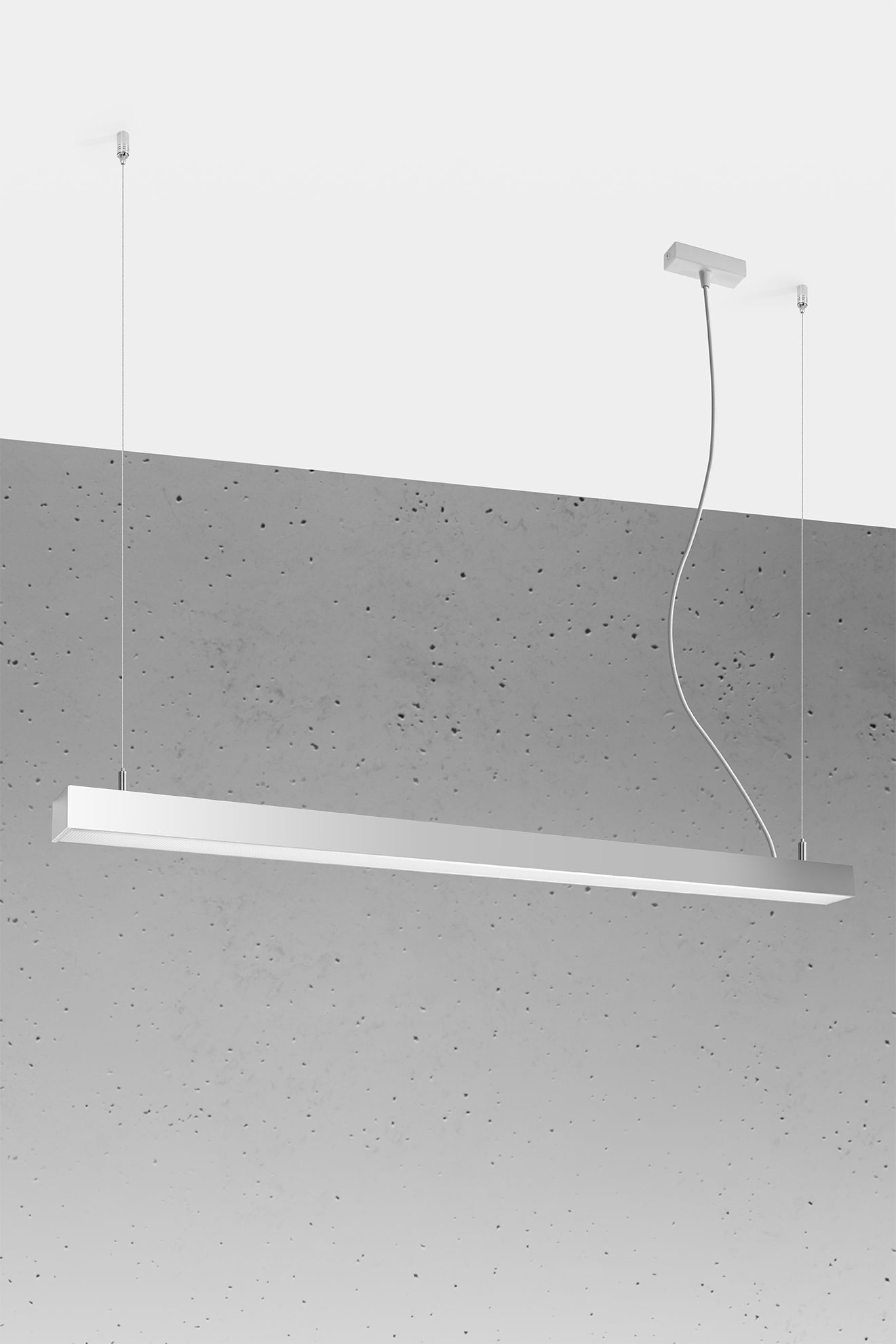 LED Hängeleuchte länglich 118 cm Metall 4000 K Grau