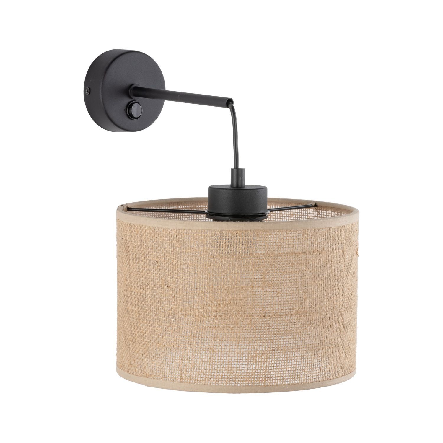 Wandlampe mit Schalter Jute E27 H: 30 cm Boho RIANNE Lampe, Badezimmer, Drinnen, Zimmer, Duscharmatur