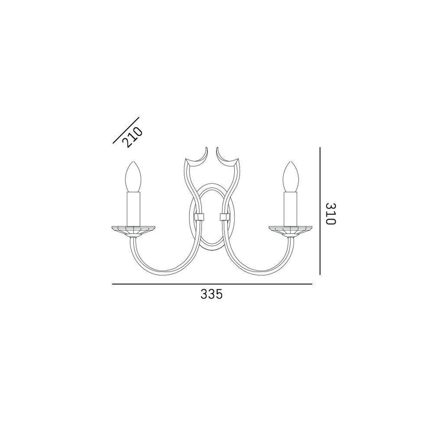 wandleuchte-wohnzimmerbeleuchtung-wohnzimmerlampe-unirea-2x-e14-bis-40w-chrom-fuer-wohnzimmer-bad-metall-glas-klassisch-le128213-04 Wandlampe, Kronleuchter, Zwei Arme, Metall, Kerzenfassung