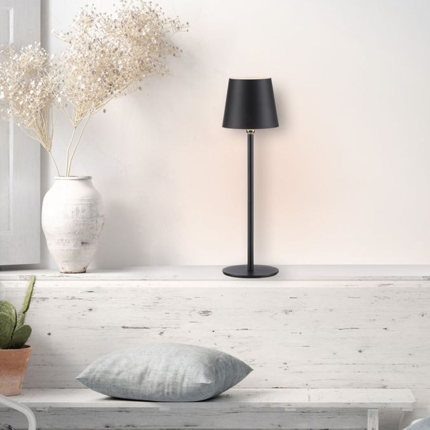 Lampe de table LED à accu noire dimmable Touch 37 cm 320 lm
