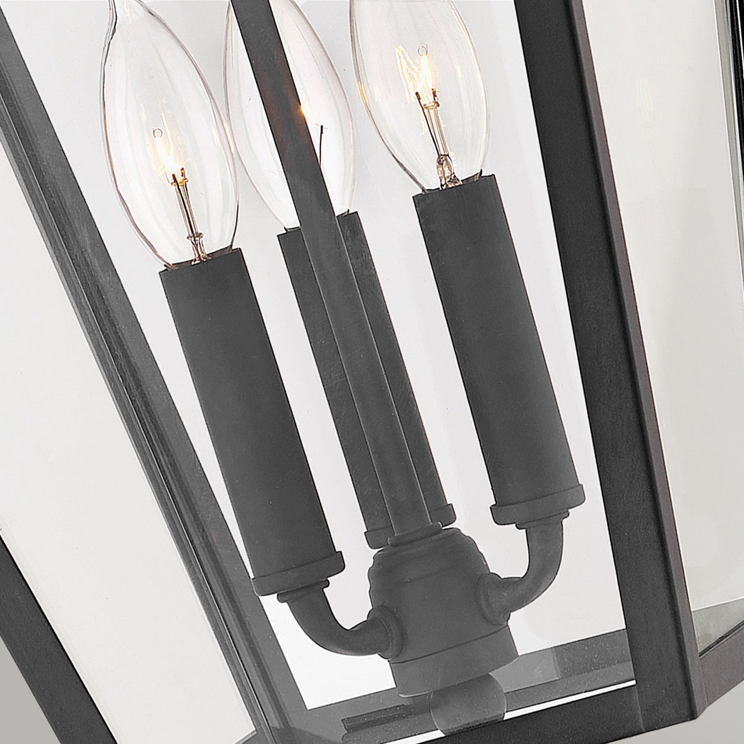 Lampe à suspendre extérieure noire 30,5 cm de large IP44 E14 Alu Verre