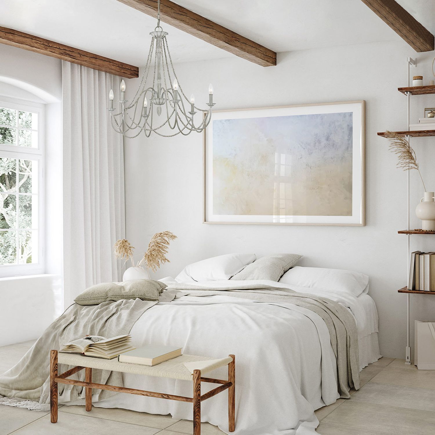 Bett, Bettwäsche, Wohnzimmerdeko, Kissen, Lampenschmuck